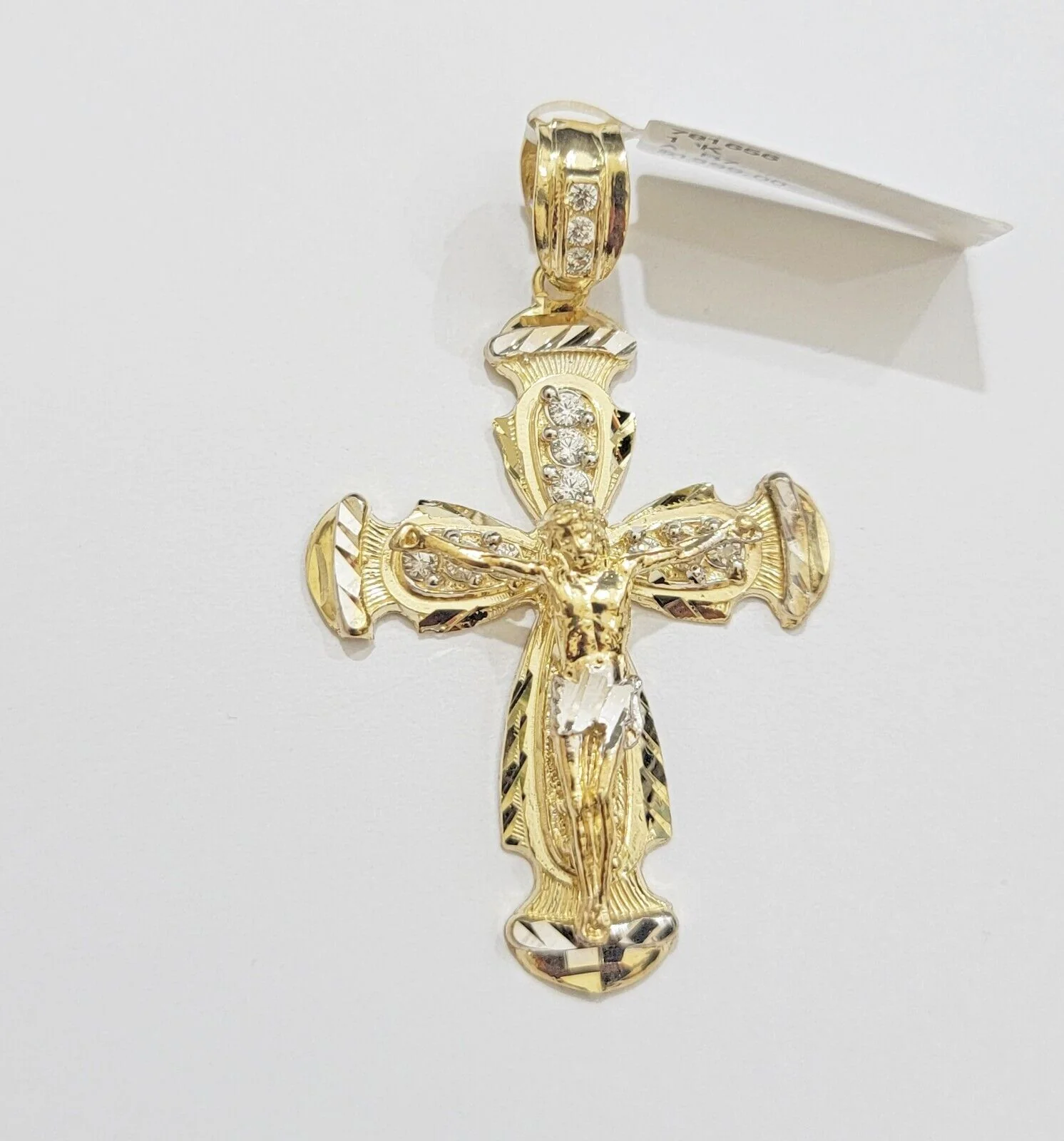Real 14k Yellow Gold Cross pendant & Rope Chain Necklace 5mm 22" SET Charm Men's - Image 6