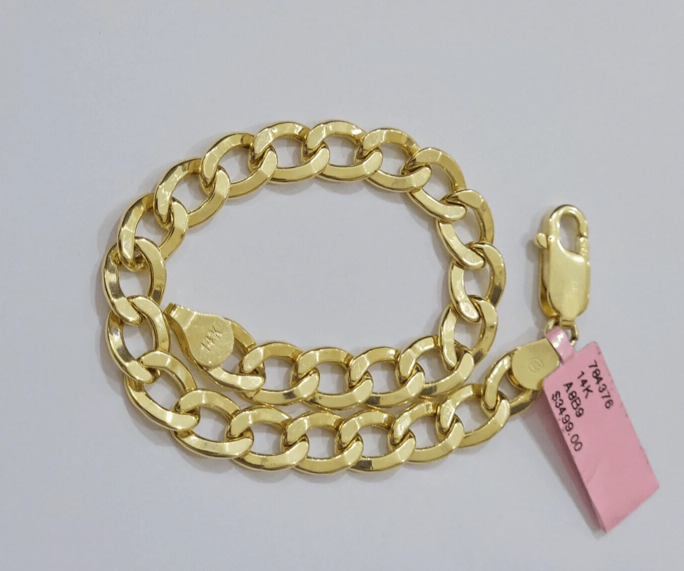 Real 14k Yellow Gold Cuban Curb Bracelet 8mm 8 Inch Lobster Clasp 14 KT New SALE - Image 7