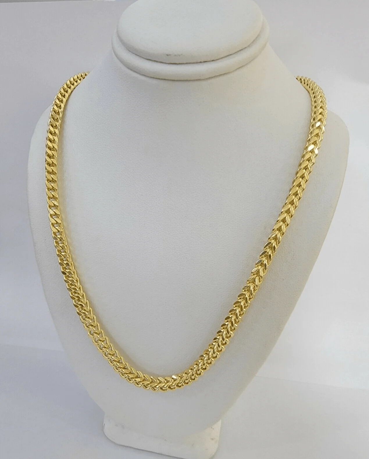 Real 14k Yellow Gold Franco Necklace Box Chain 22-26 Inch 3.5mm 14KT Mens SALE - Image 6