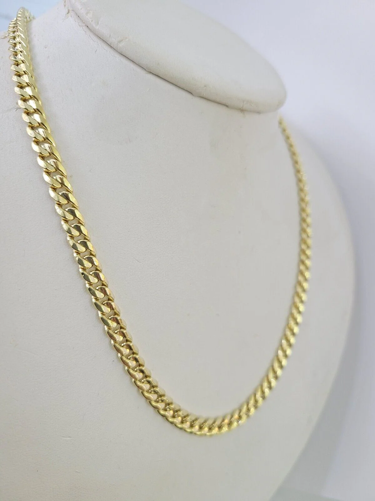 Real 14K Yellow Gold Miami Cuban chain Necklace 18 inch Choker 6mm Hollow - Image 4