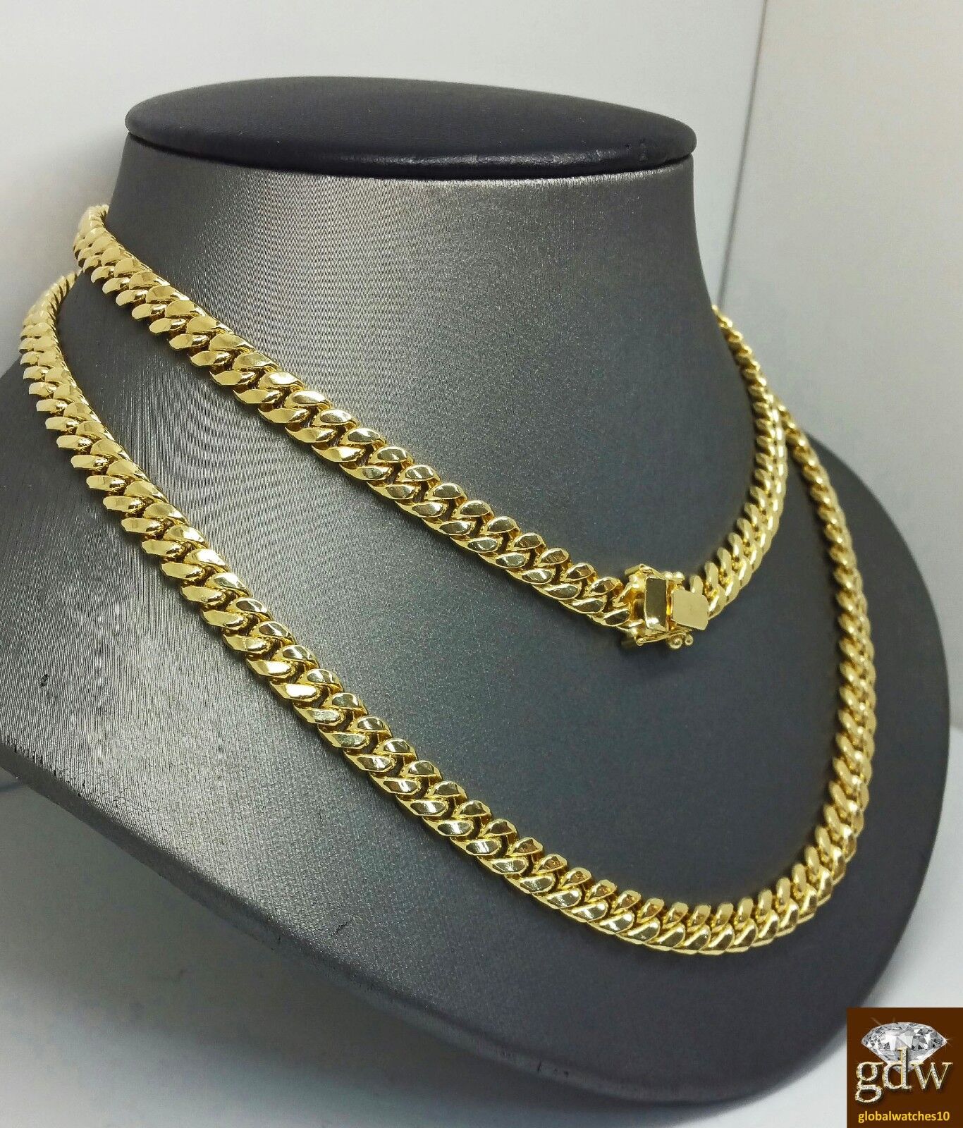 Real 14K Yellow Gold Miami Cuban Chain Necklace 24" inch 8mm Men Link Box Clasp - Image 8