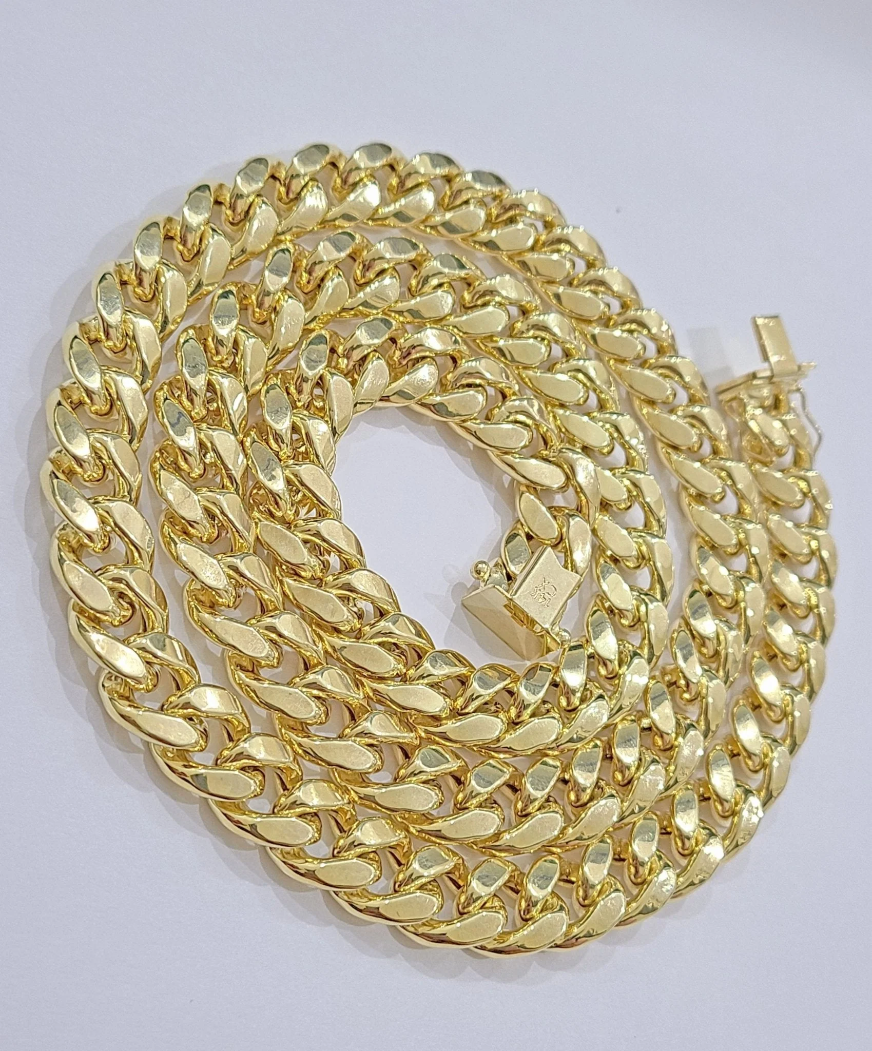 Real 14k Yellow Gold Miami Cuban Link Chain 11mm 22" Necklace Box Lock For Men - Image 15