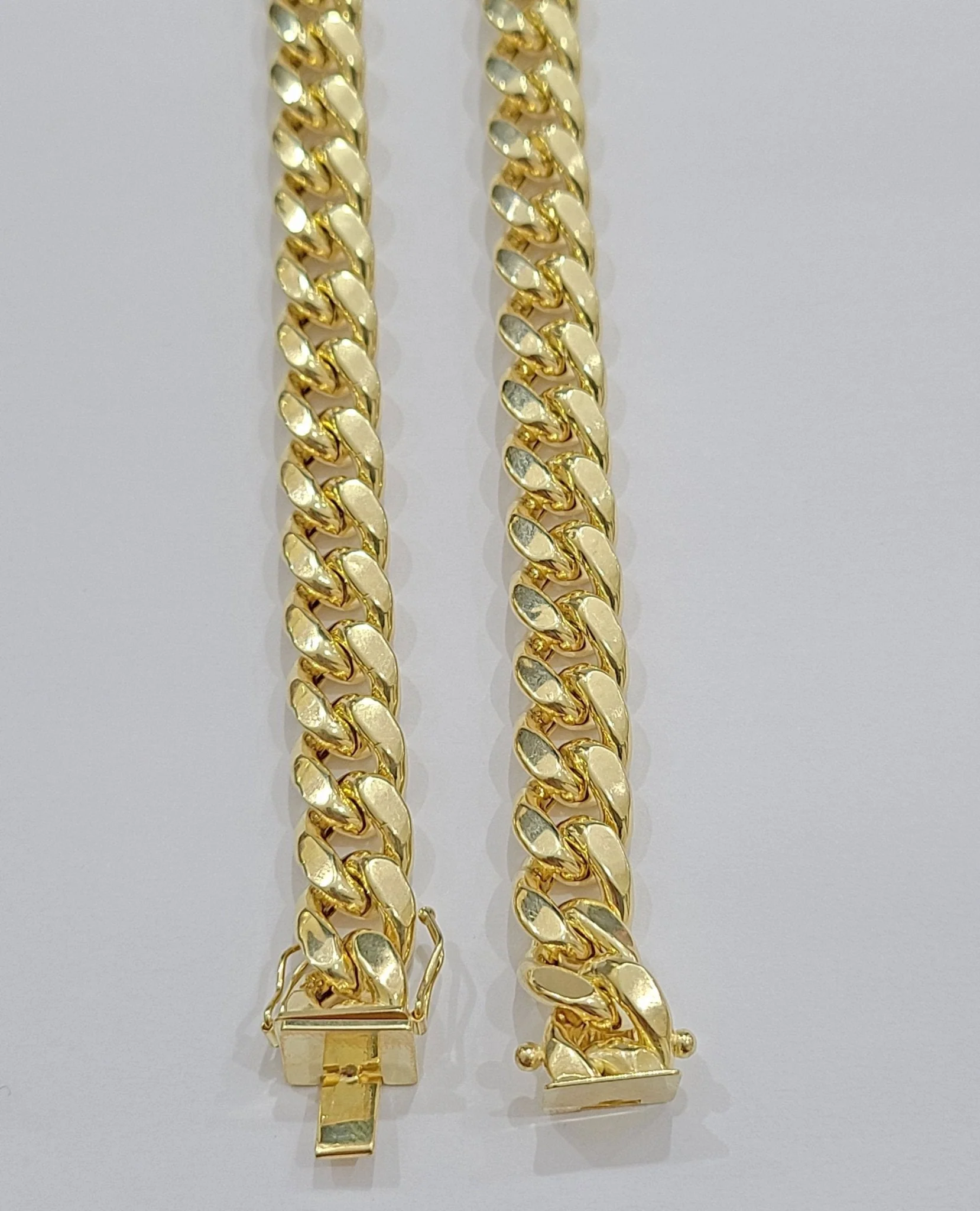 Real 14k Yellow Gold Miami Cuban Link Chain 11mm 24" Necklace Box Lock For Men - Image 9