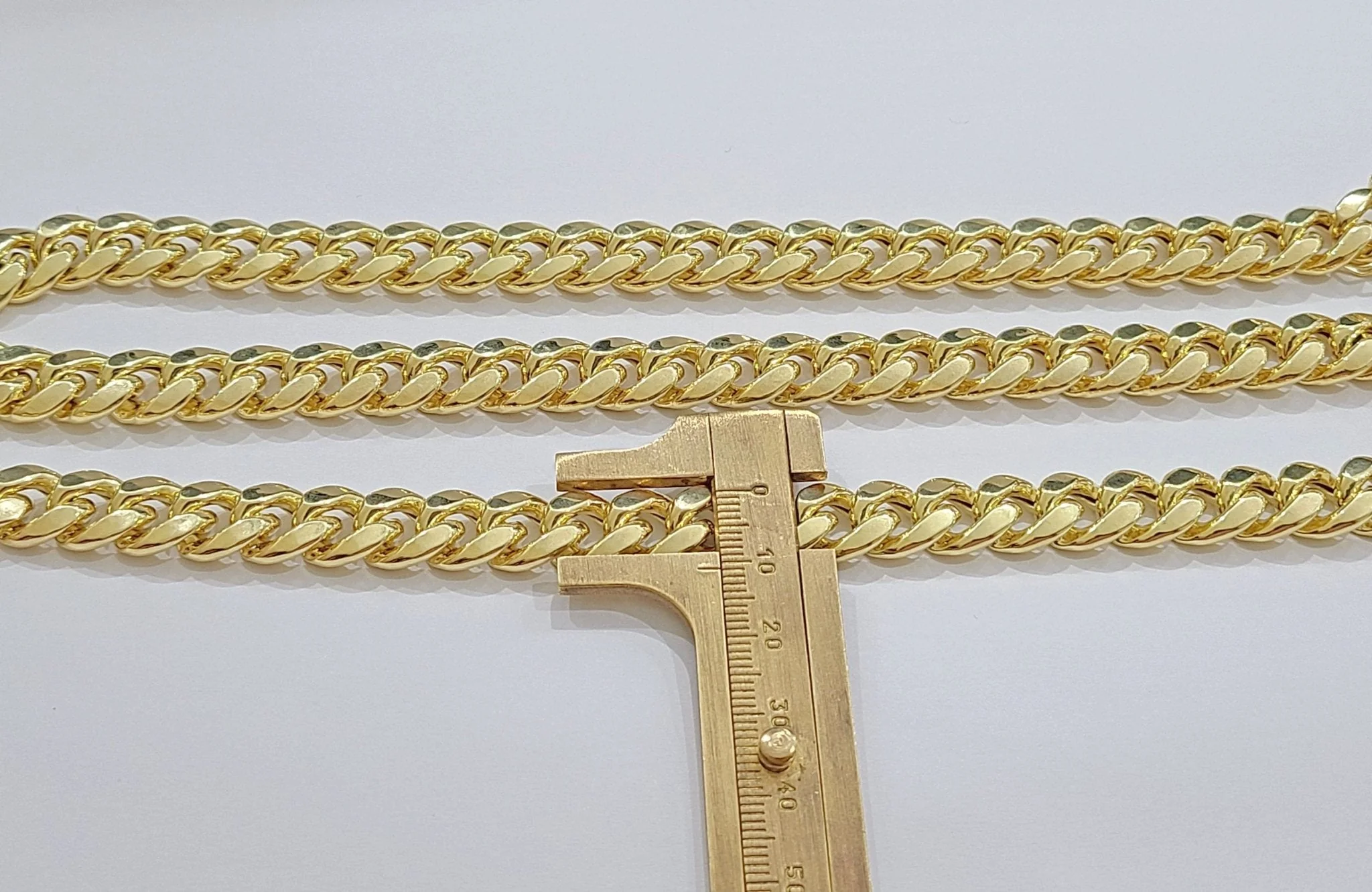 Real 14k Yellow Gold Miami Cuban Link Chain 11mm 30" Necklace Box Lock For Men - Image 4