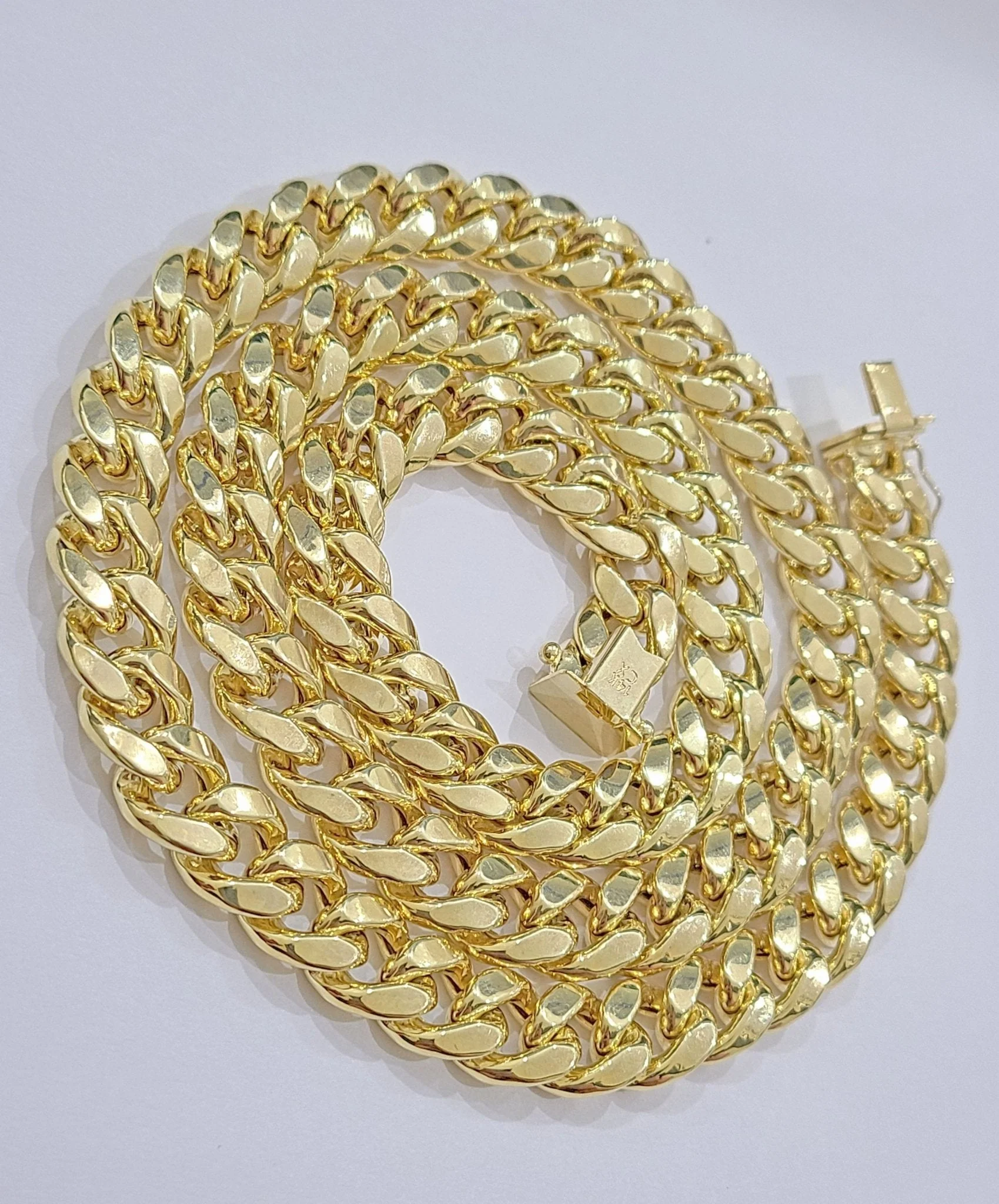 Real 14k Yellow Gold Miami Cuban Link Chain 11mm 30" Necklace Box Lock For Men - Image 5