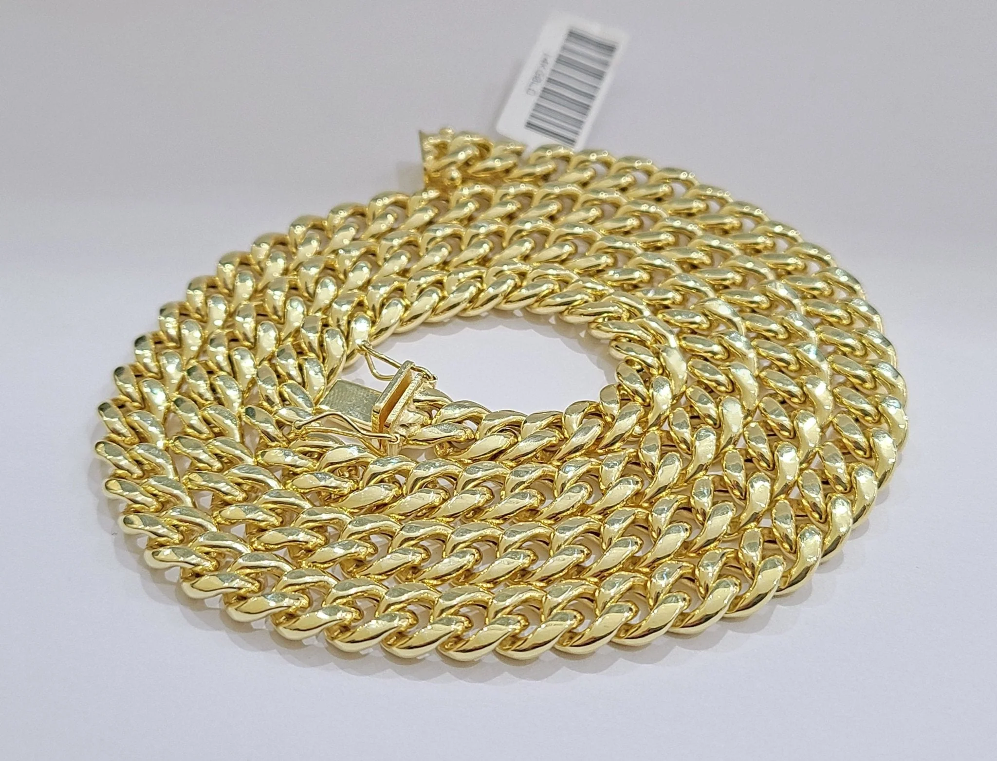 Real 14k Yellow Gold Miami Cuban Link Chain 8mm 18" Necklace Box Lock Choker - Image 2