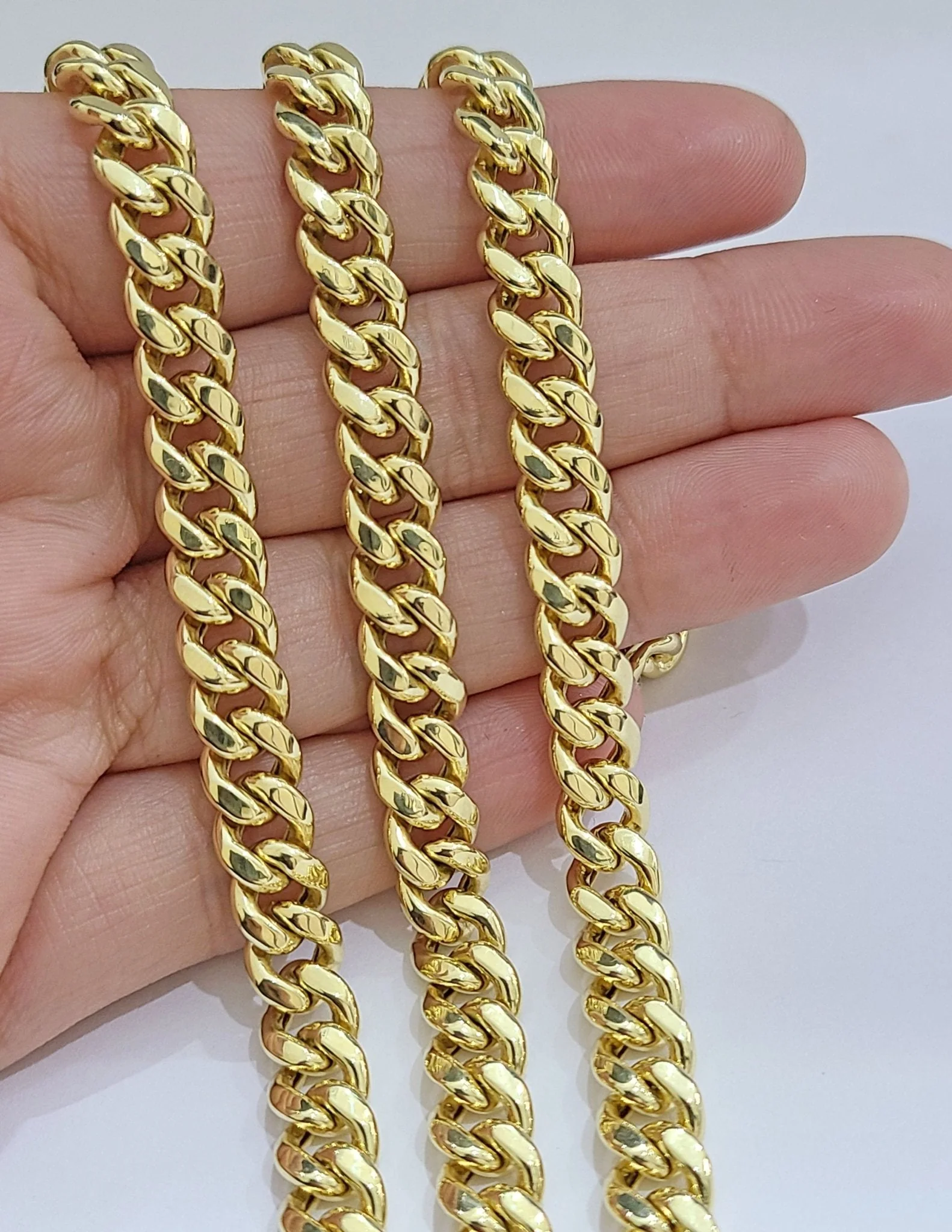 Real 14k Yellow Gold Miami Cuban Link Chain 8mm 18" Necklace Box Lock Choker - Image 3