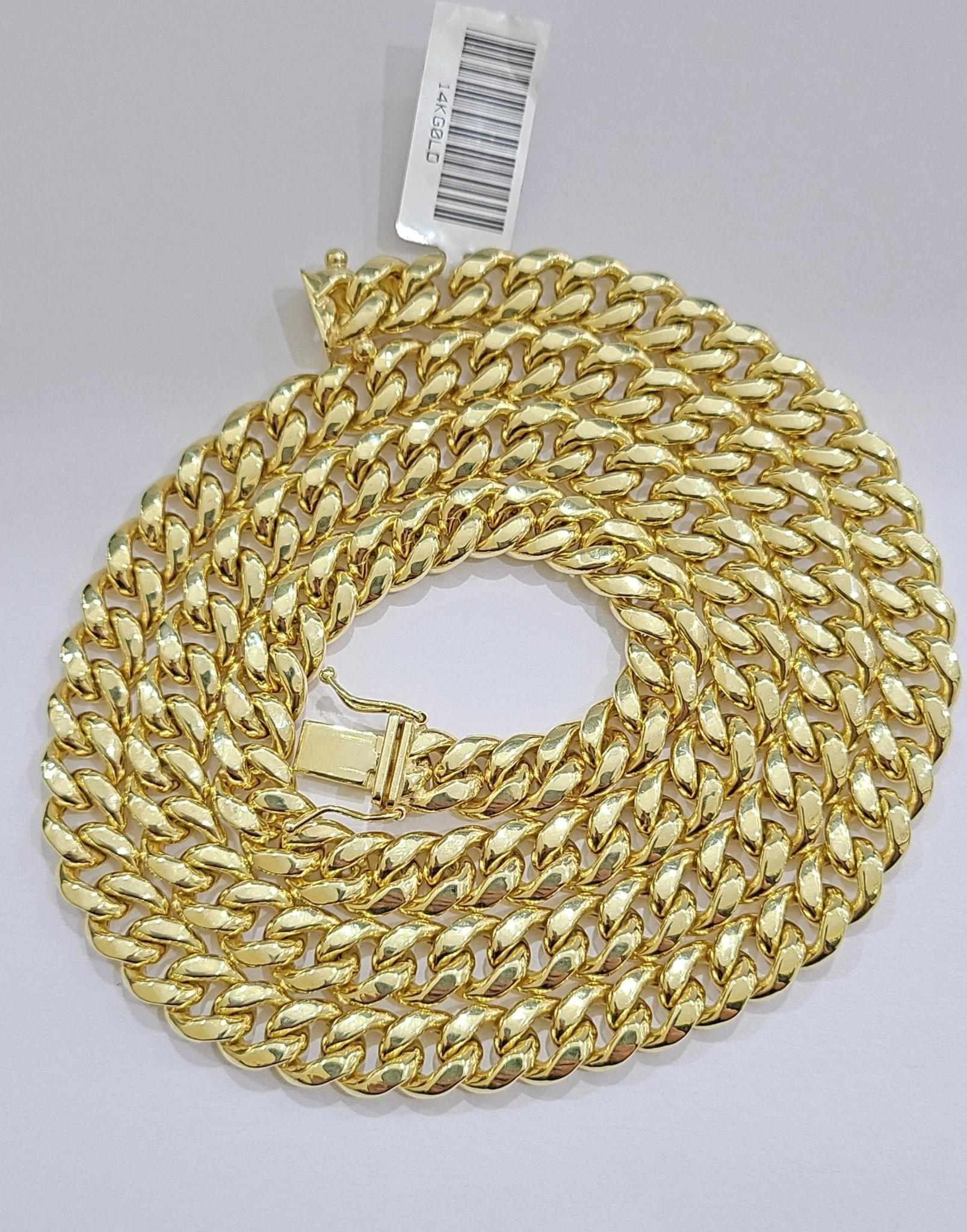 Real 14k Yellow Gold Miami Cuban Link Chain 8mm 24" Necklace Box Lock For Men's - Image 2