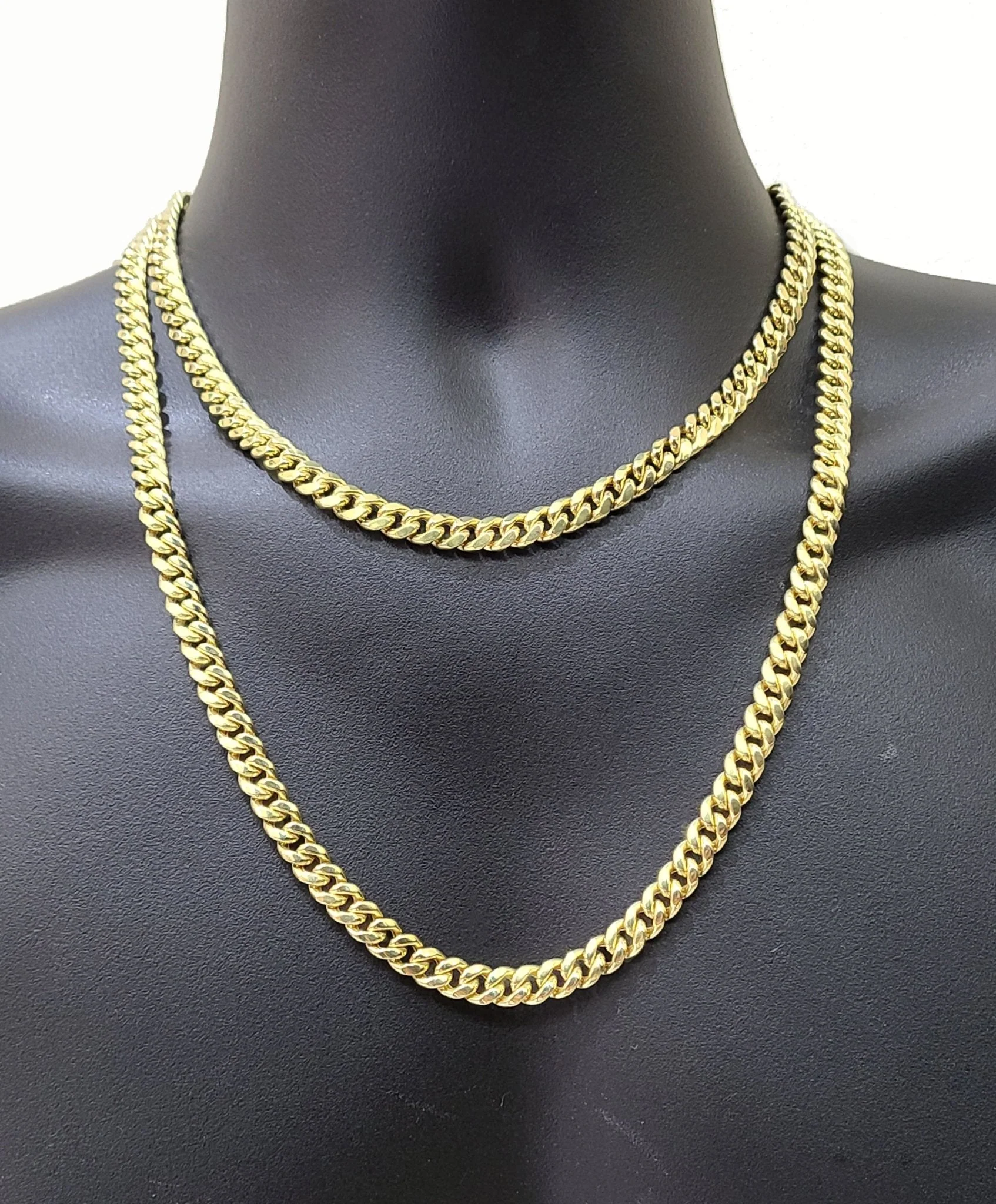 Real 14k Yellow Gold Miami Cuban Link Chain 8mm 30" Necklace Box Lock Men's
