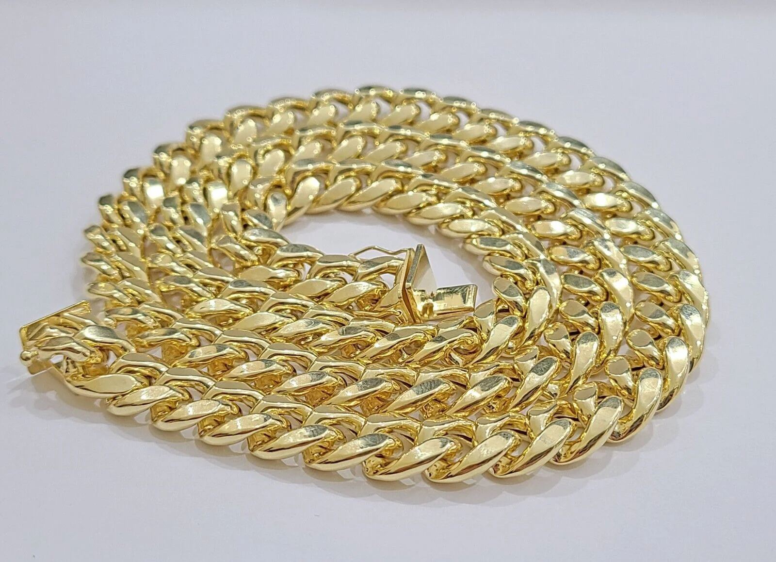 Real 14k Yellow Gold Miami Cuban Link Chain 9mm 24" Necklace Box Lock - Image 8