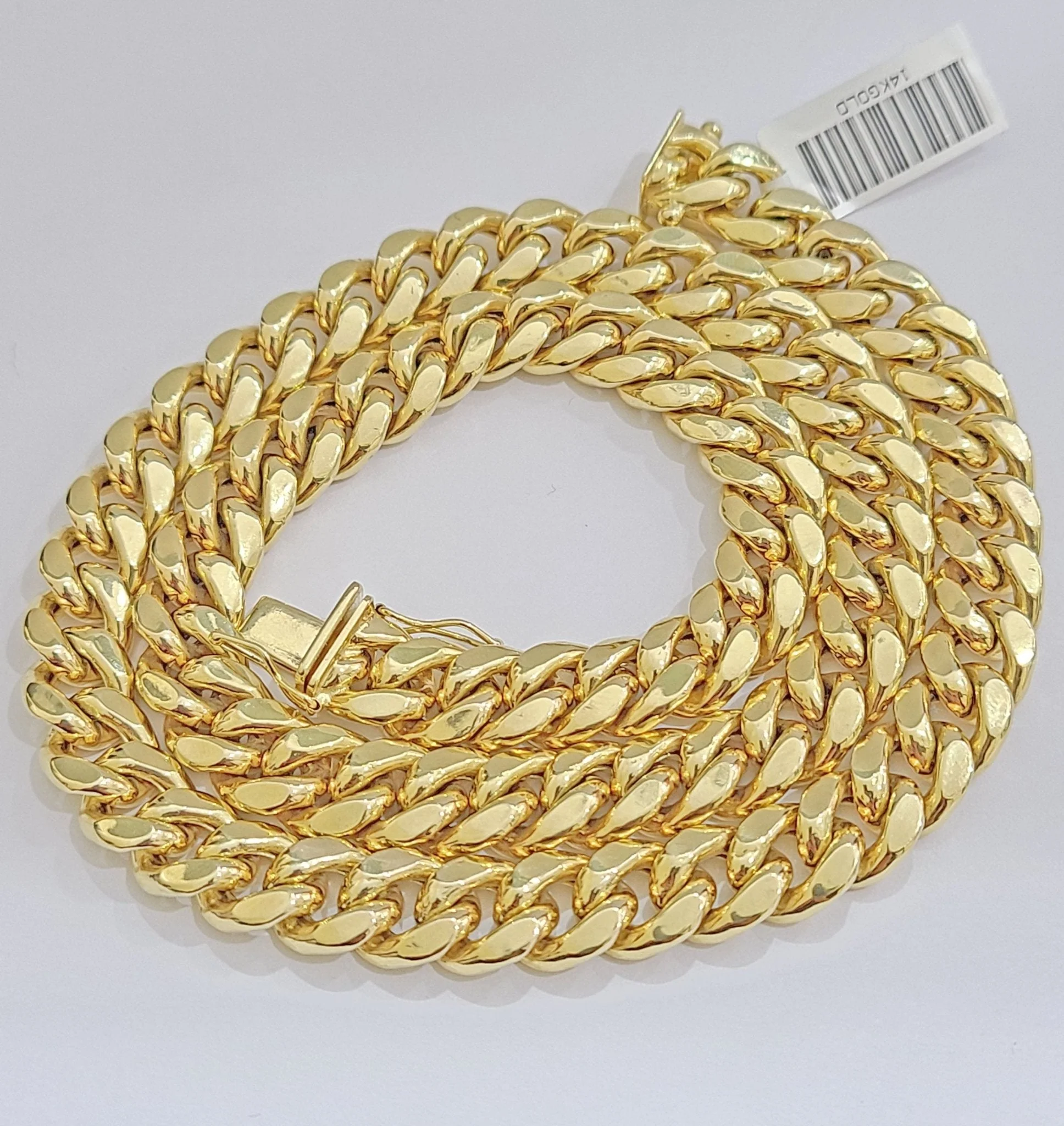 Real 14k Yellow Gold Miami Cuban Link Chain 9mm 30" Necklace Box Lock For Men's - Image 13