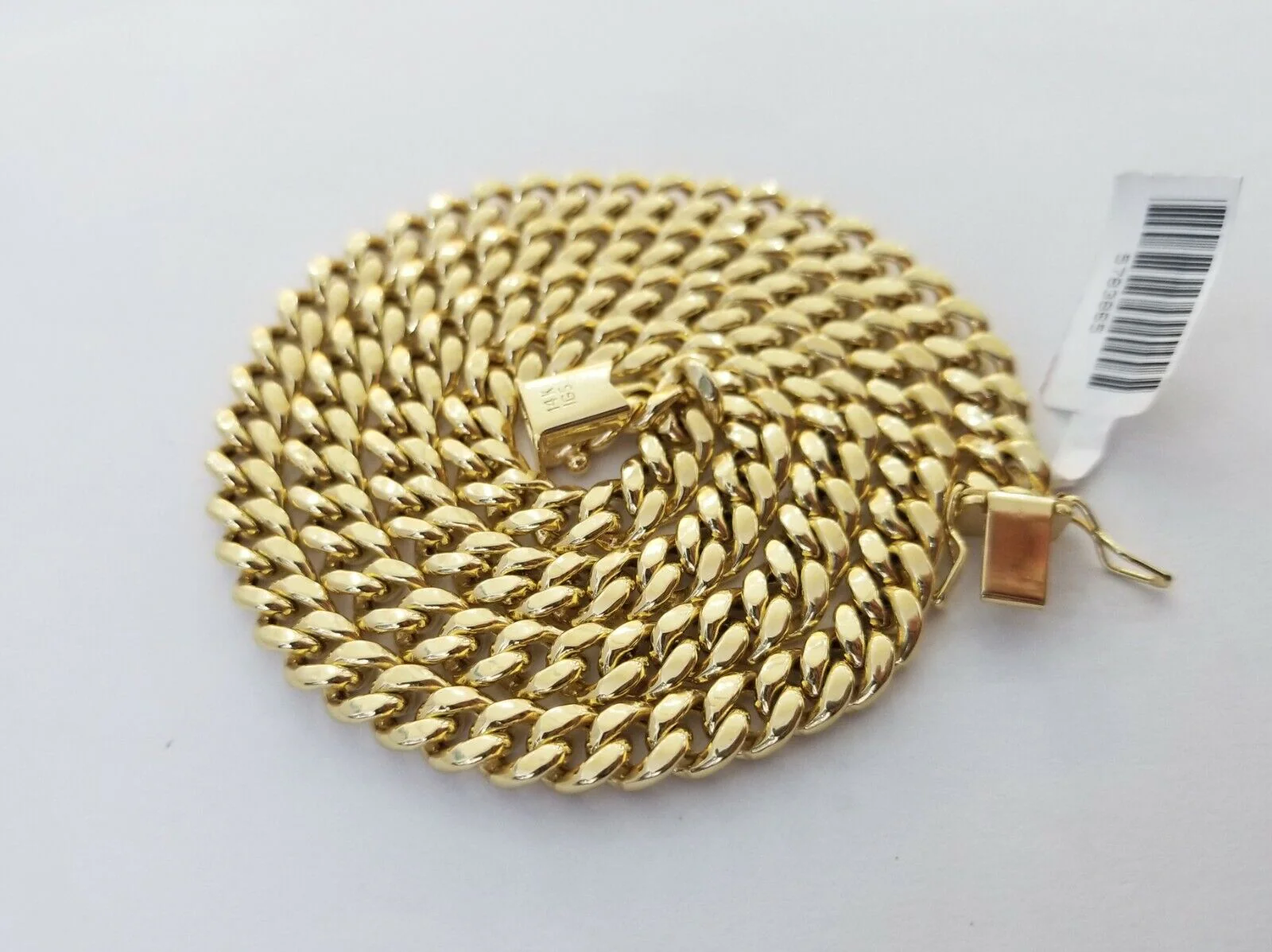 Real 14K Yellow Gold Miami Cuban Link Chain Necklace 7mm 22" 14kt Gold Box Lock - Image 2