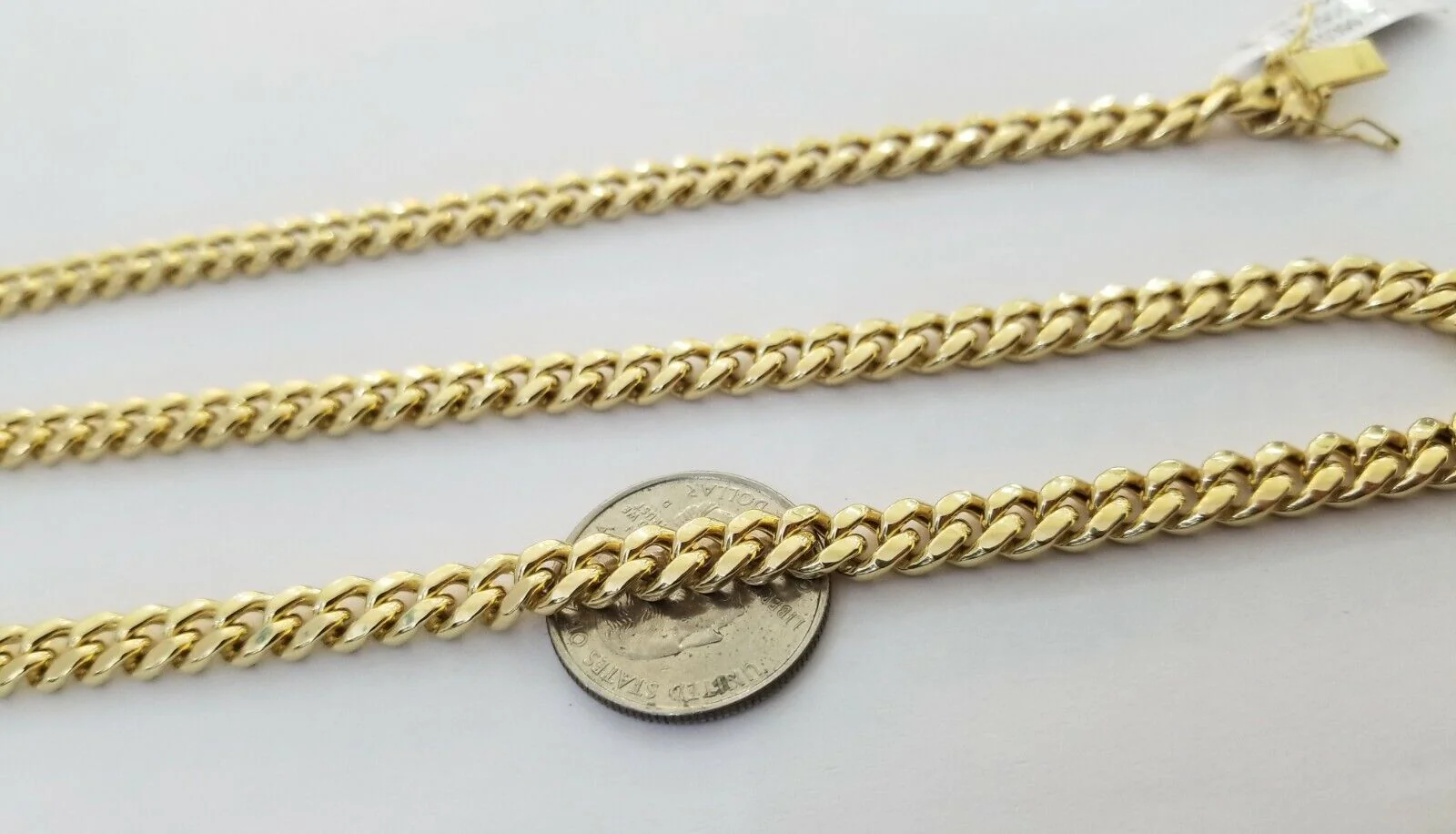 Real 14K Yellow Gold Miami Cuban Link Chain Necklace 7mm 24 Inch 14kt Box Lock - Image 4