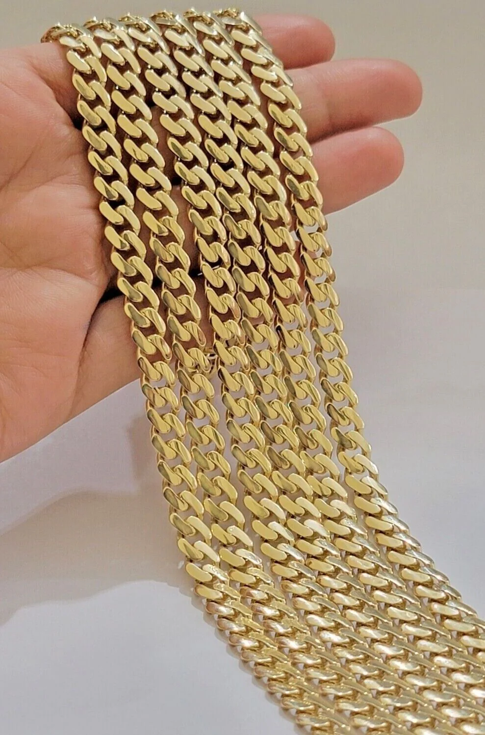 Real 14k Yellow Gold Monaco Chain Necklace  20" 22'' 24'' 26" Inch 7mm 14kt SALE - Image 10