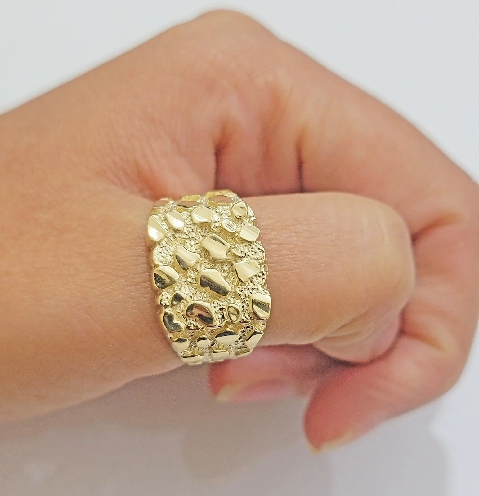 Real 14k Yellow Gold Nugget Ring Solid Mens SZ 9 Genuine 14kt casual/ Pinky SALE - Image 3