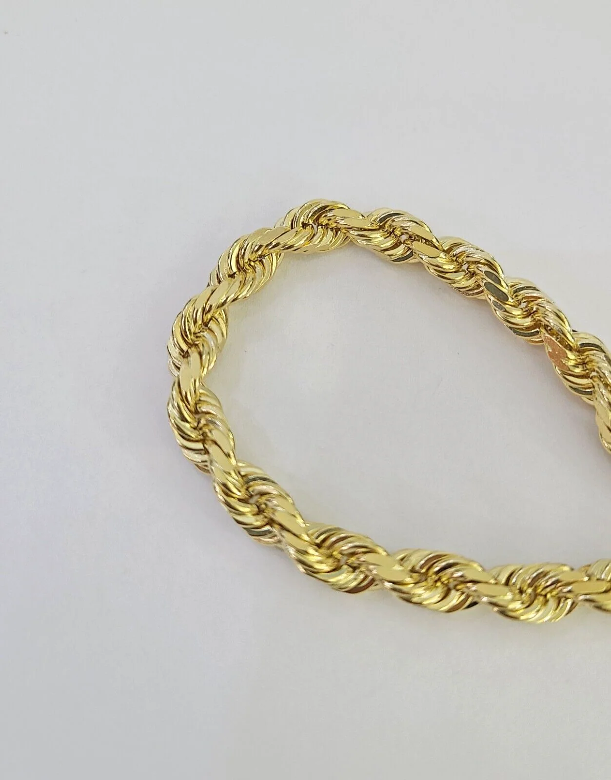 Real 14k Yellow Gold Rope Bracelet Solid 7mm 7'' Inches New 14KT - Image 4
