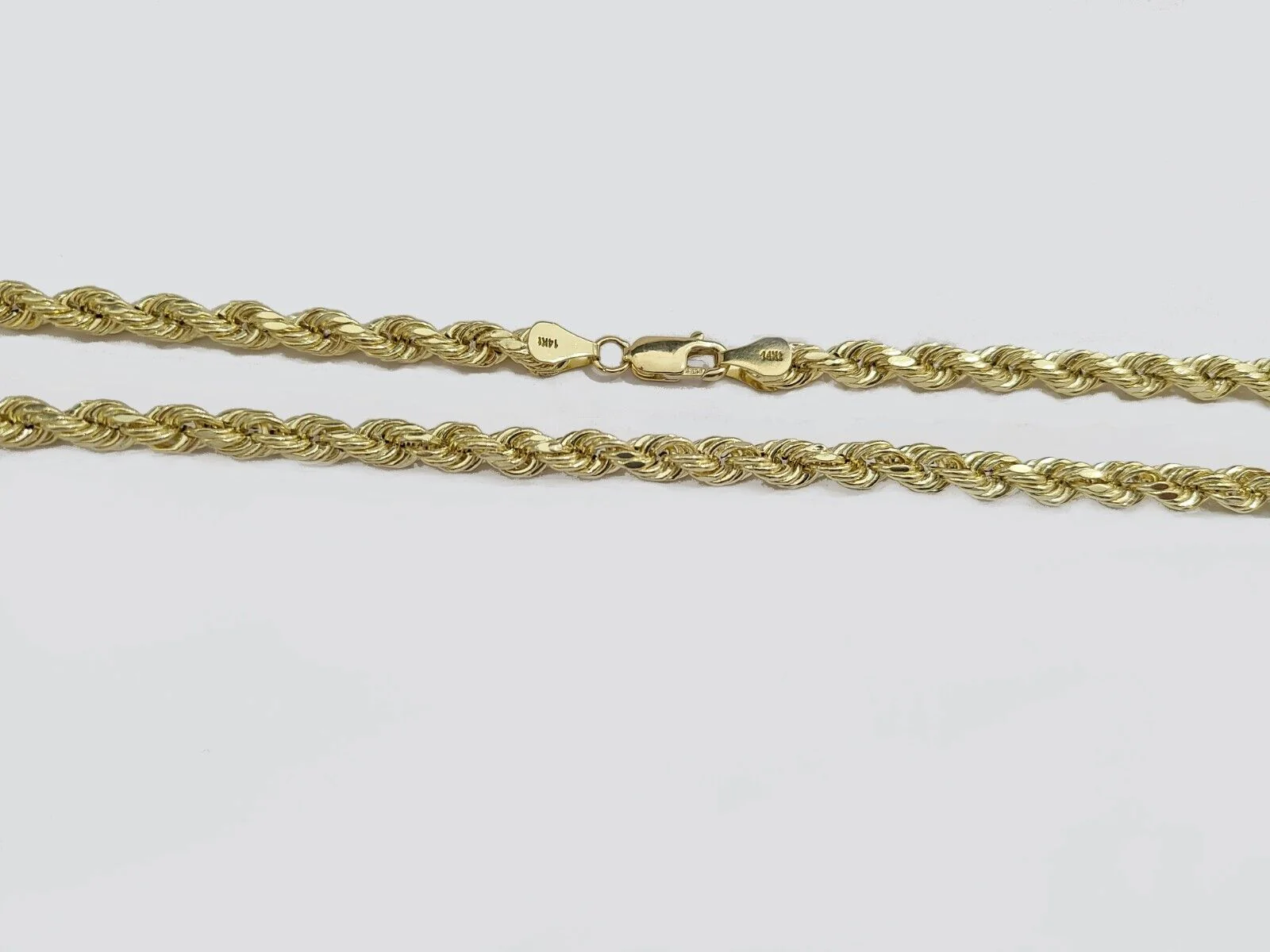 Real 14k Yellow Gold Rope Chain 5mm 18'' Necklace Jesus Cross Charm Pendant 14kt - Image 5