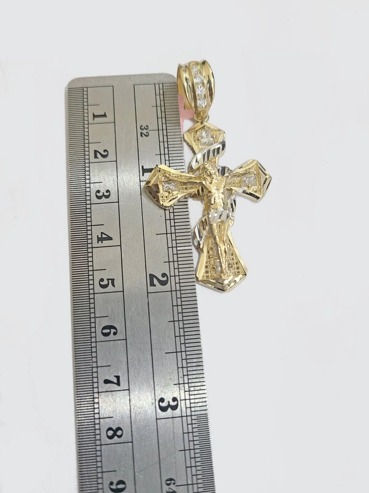 Real 14k Yellow Gold Rope Chain 5mm 26'' Necklace Jesus Cross Charm Pendant 14kt - Image 3