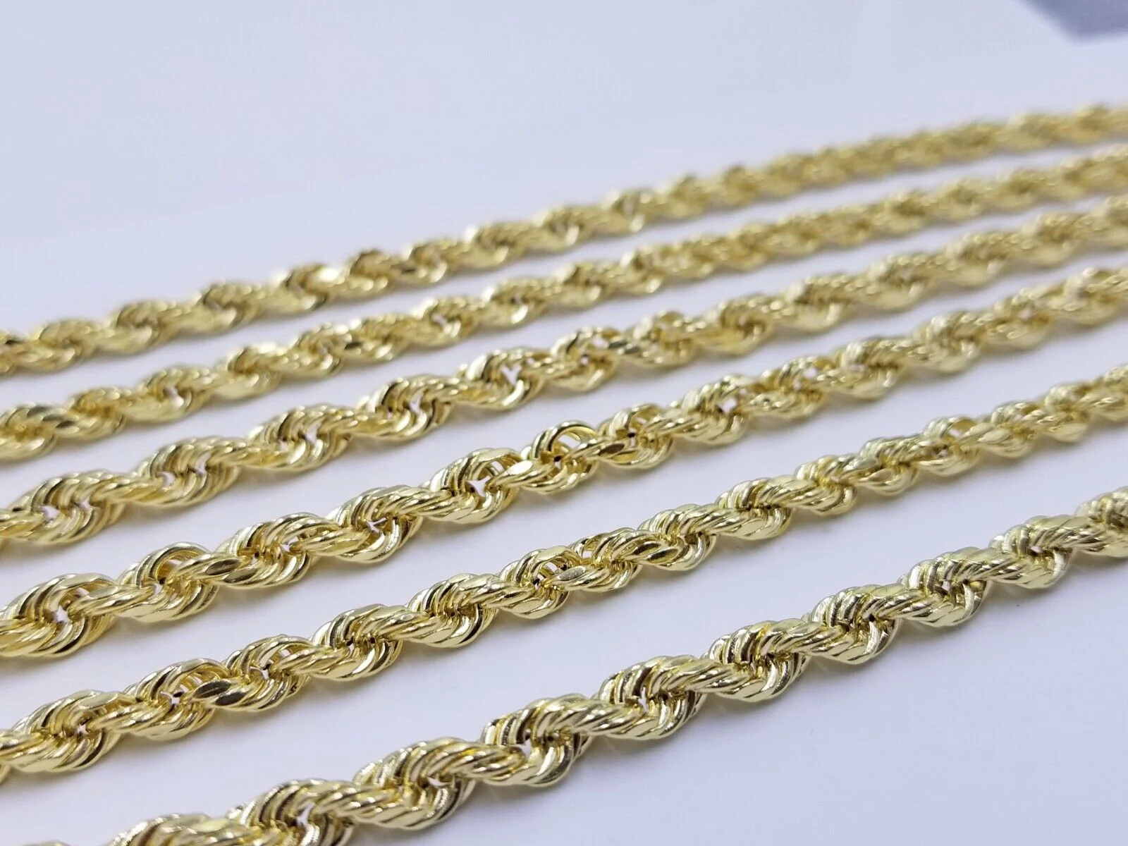 Real 14K Yellow Gold Rope Chain Necklace 5mm 22" 24" 26" inch for Men, Lobster - Image 7
