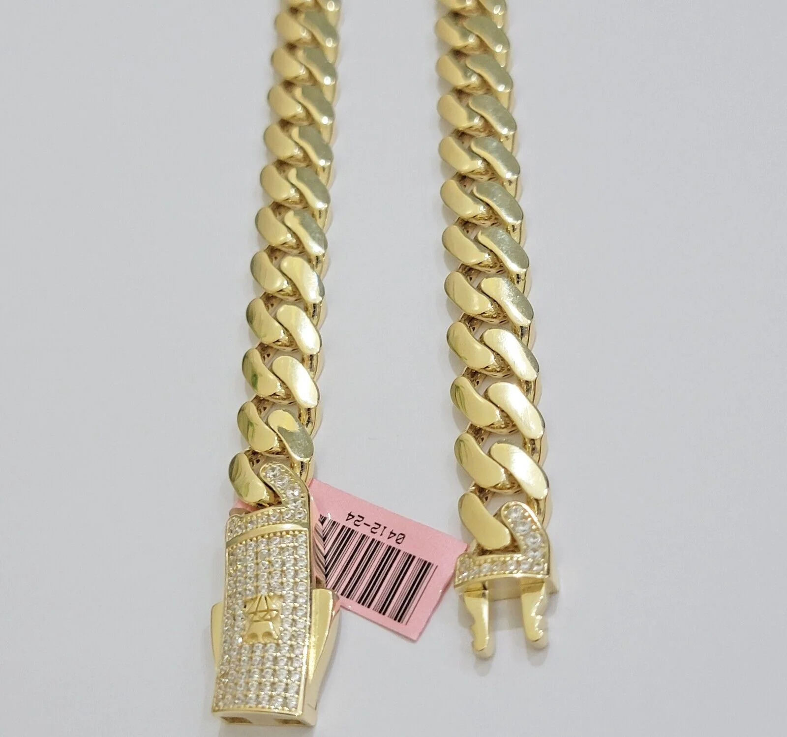 Real 14K Yellow Gold Royal Monaco Chain 10mm chain 22Inch Necklace Mens Puro ORO - Image 3