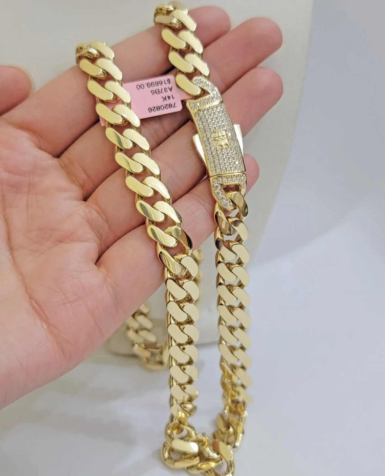 Real 14K Yellow Gold Royal Monaco Chain 10mm chain 24Inch Necklace Mens Puro ORO - Image 4