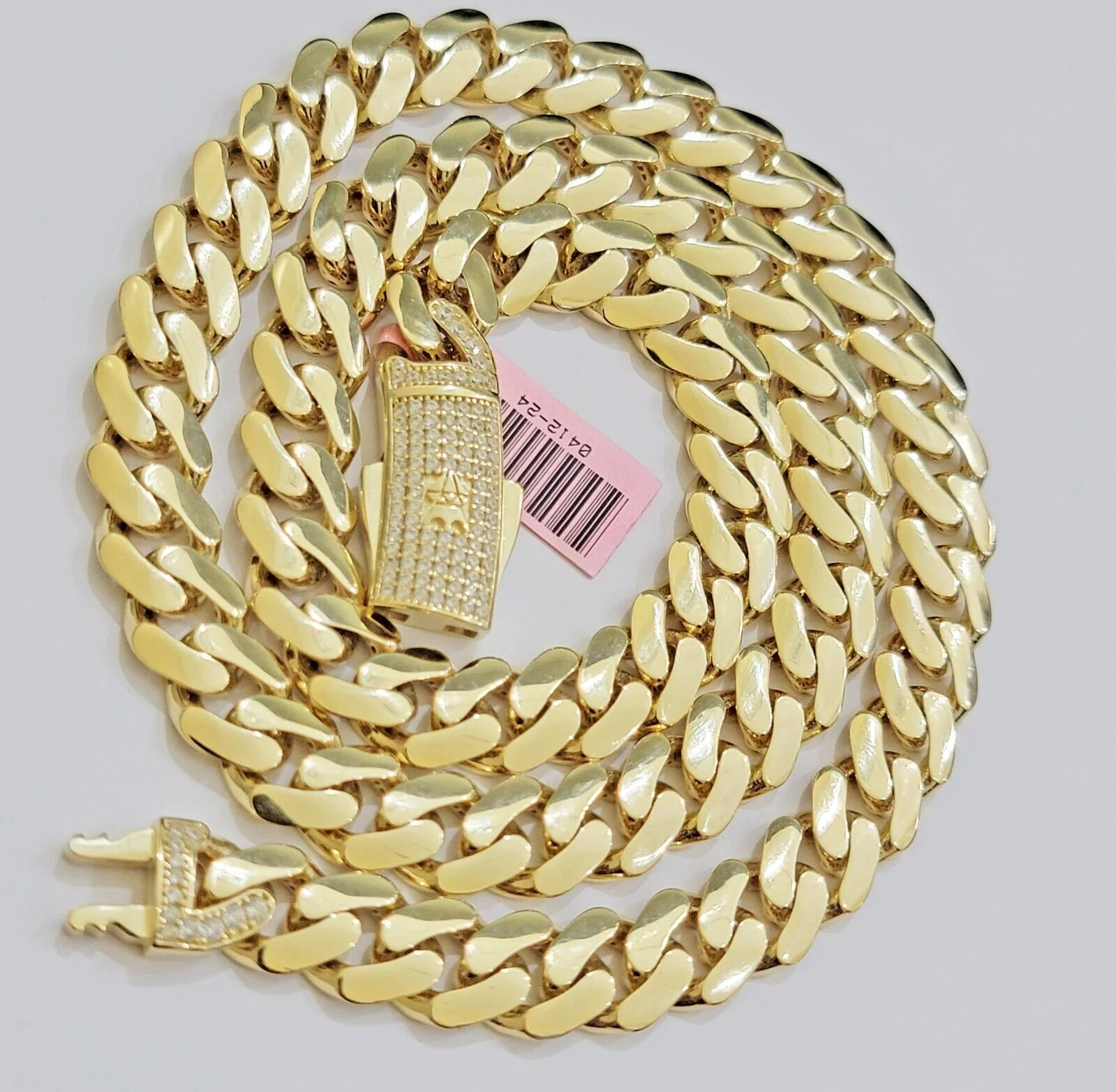 Real 14K Yellow Gold Royal Monaco Chain 11mm chain 20-26" Necklace Mens Puro ORO - Image 2