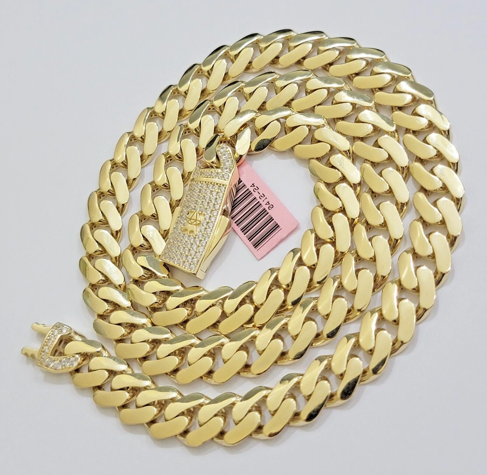 Real 14K Yellow Gold Royal Monaco Chain 11mm chain 20-26" Necklace Mens Puro ORO - Image 5