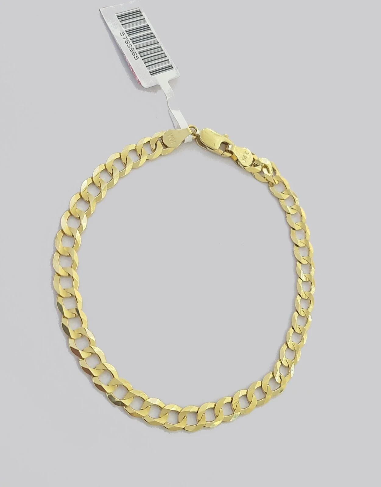 Real 14k Yellow Solid Gold 6mm Cuban Curb Link Bracelet 8'' inch 14kt Unisex - Image 4