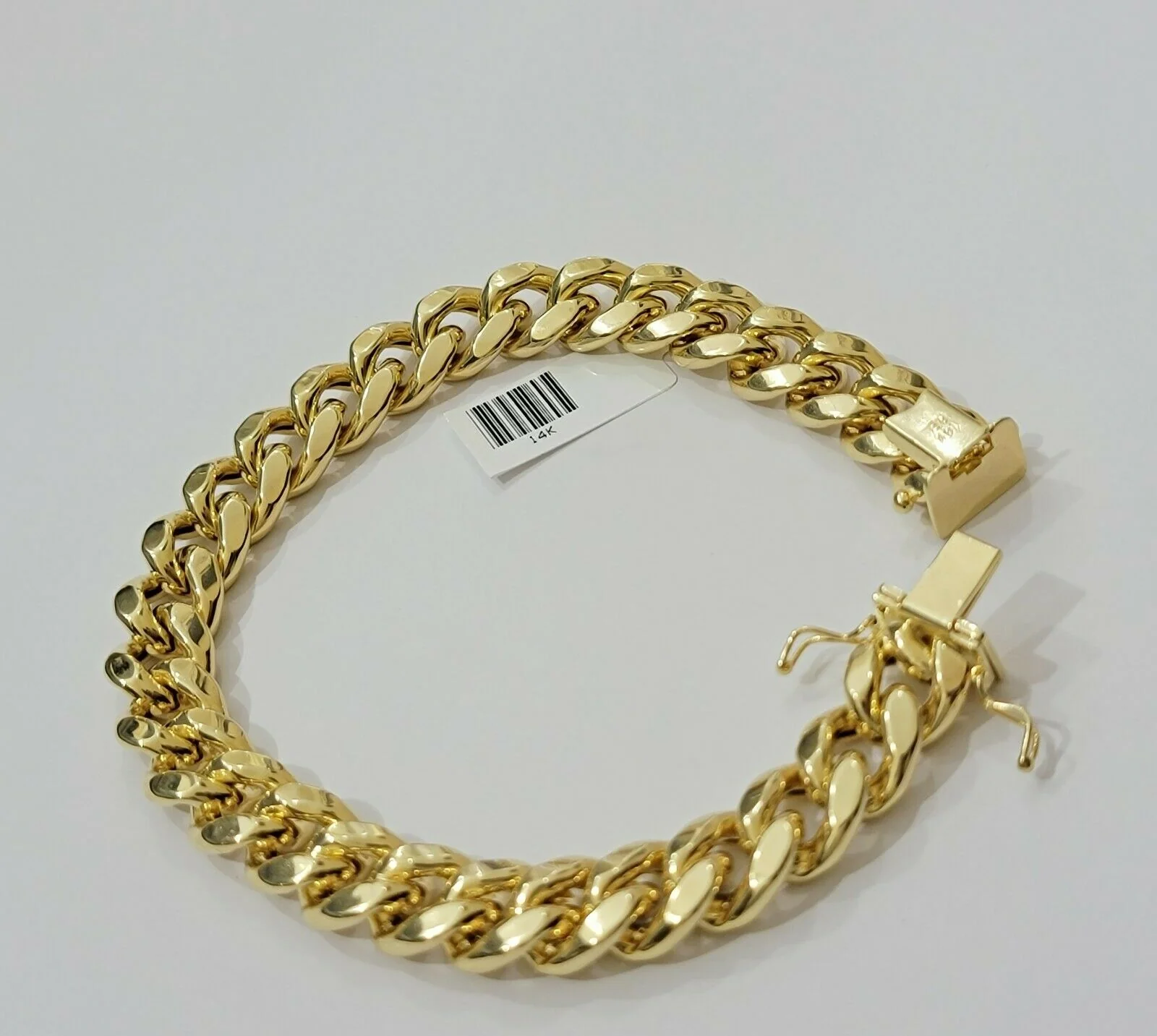 Real 14kt Gold Bracelet Miami Cuban Link 11mm 7.5"Inch Box Lock, Mens 14k STRONG - Image 3
