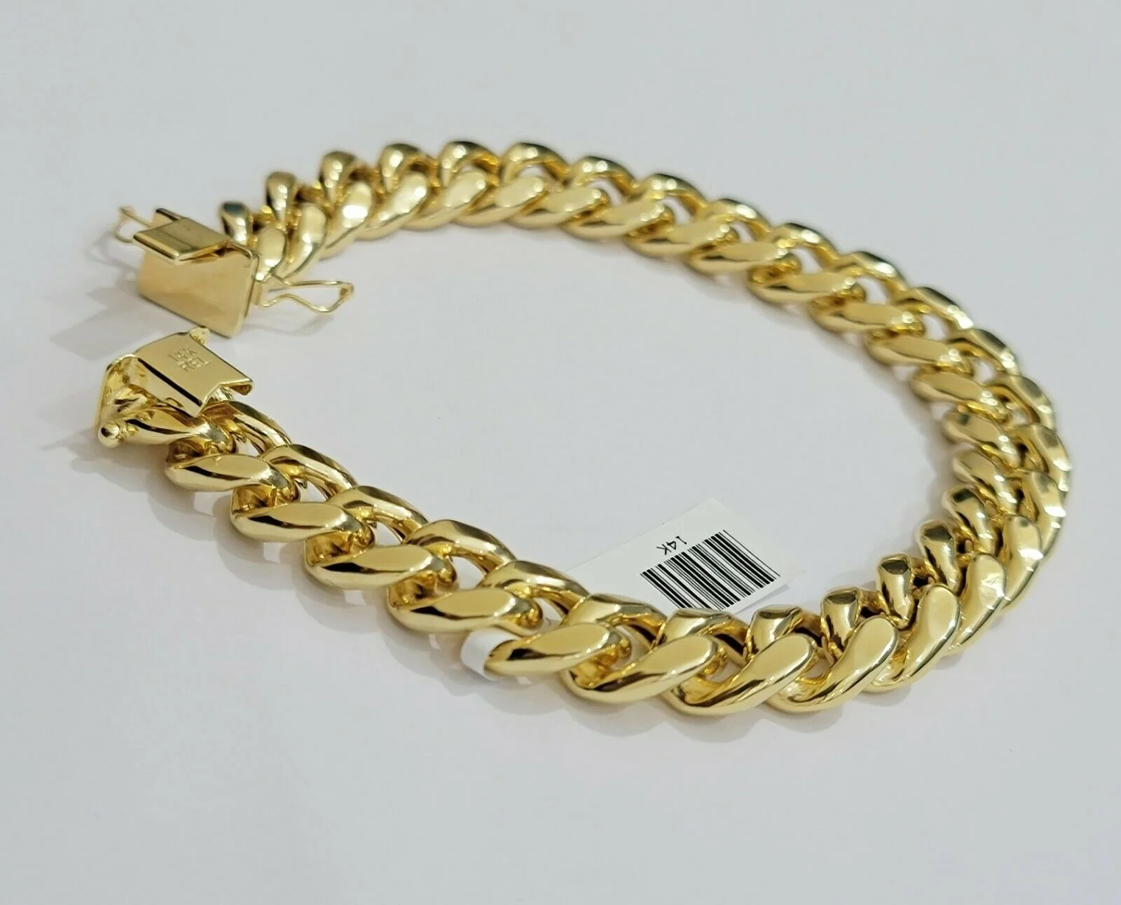 Real 14kt Gold Mens Bracelet Miami Cuban Link 11mm 9"Inch ,Box Clasp ,14k STRONG - Image 2
