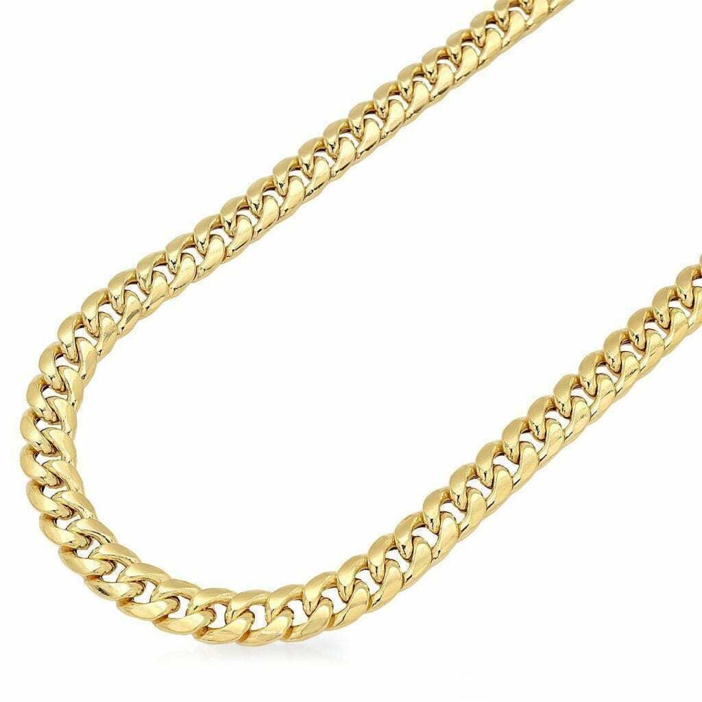 Real 14kt Gold Necklace Miami Cuban Link chain 7MM 18"-30" 14k Yellow Gold,Clasp - Image 5