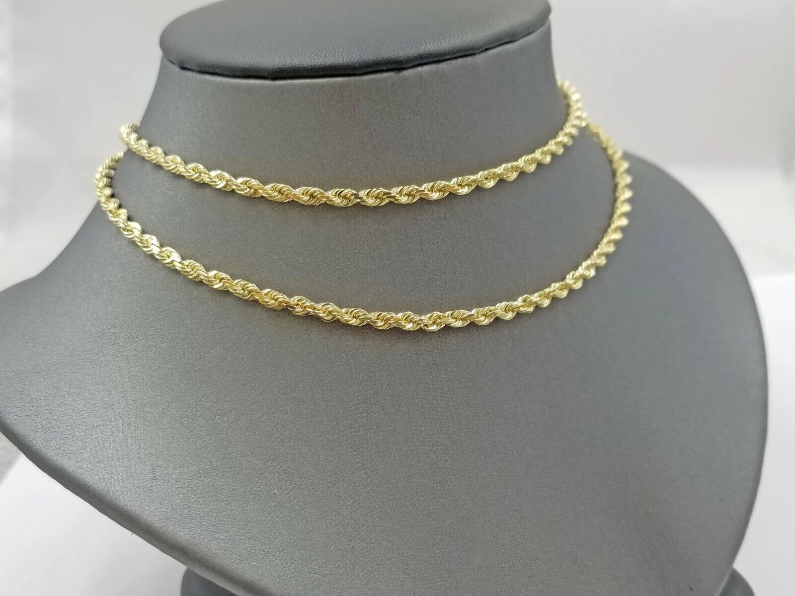 Real 14KT SOLID Yellow Gold 4mm Rope Chain Diamond Cut 22 Inch Real Gold - Image 6