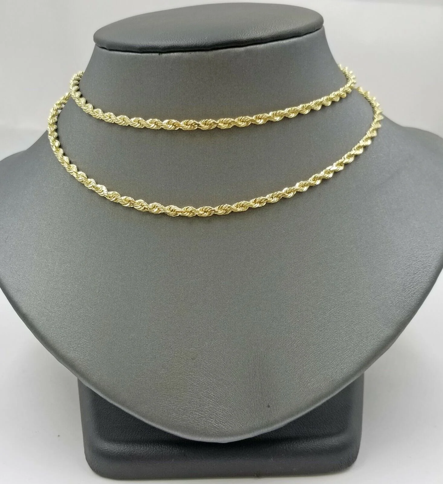 Real 14KT SOLID Yellow Gold 4mm Rope Chain Diamond Cut 24 Inch Real Gold - Image 4