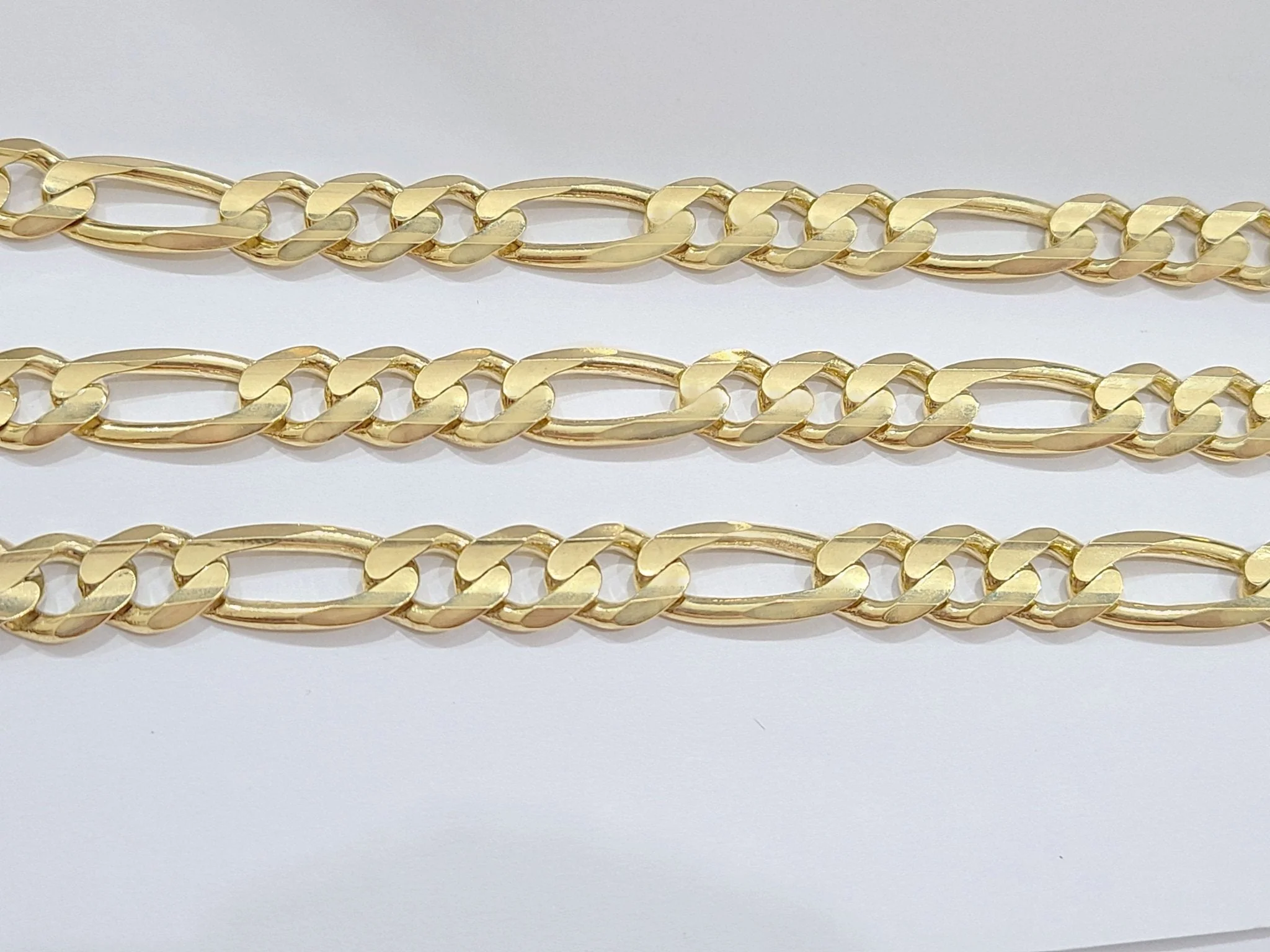 Real 14kt Solid Yellow Gold Figaro Chain 10mm 24'' inches Necklace 14k - Image 12
