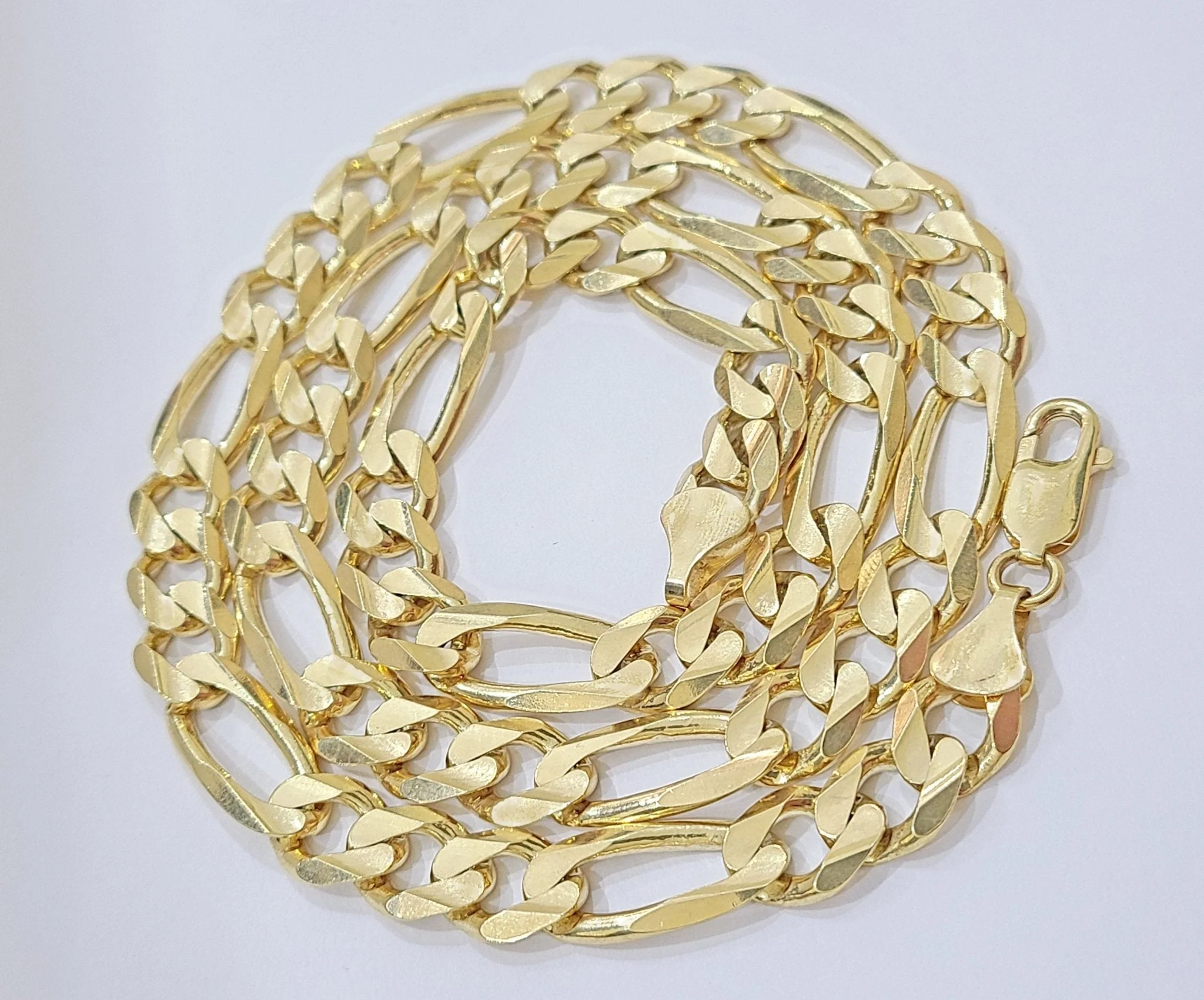 Real 14kt Solid Yellow Gold Figaro Chain 10mm 24'' inches Necklace 14k - Image 2