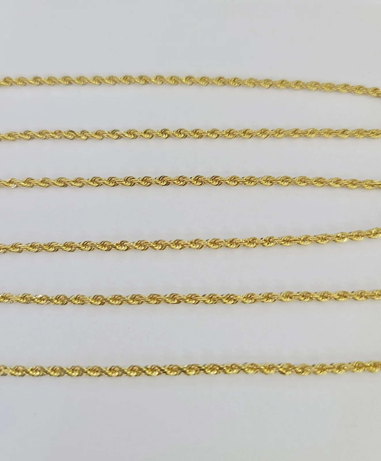 Real 18k Rope Chain Necklace 22 Inches 1mm Yellow Gold Men Women 18KT SOLID - Image 6