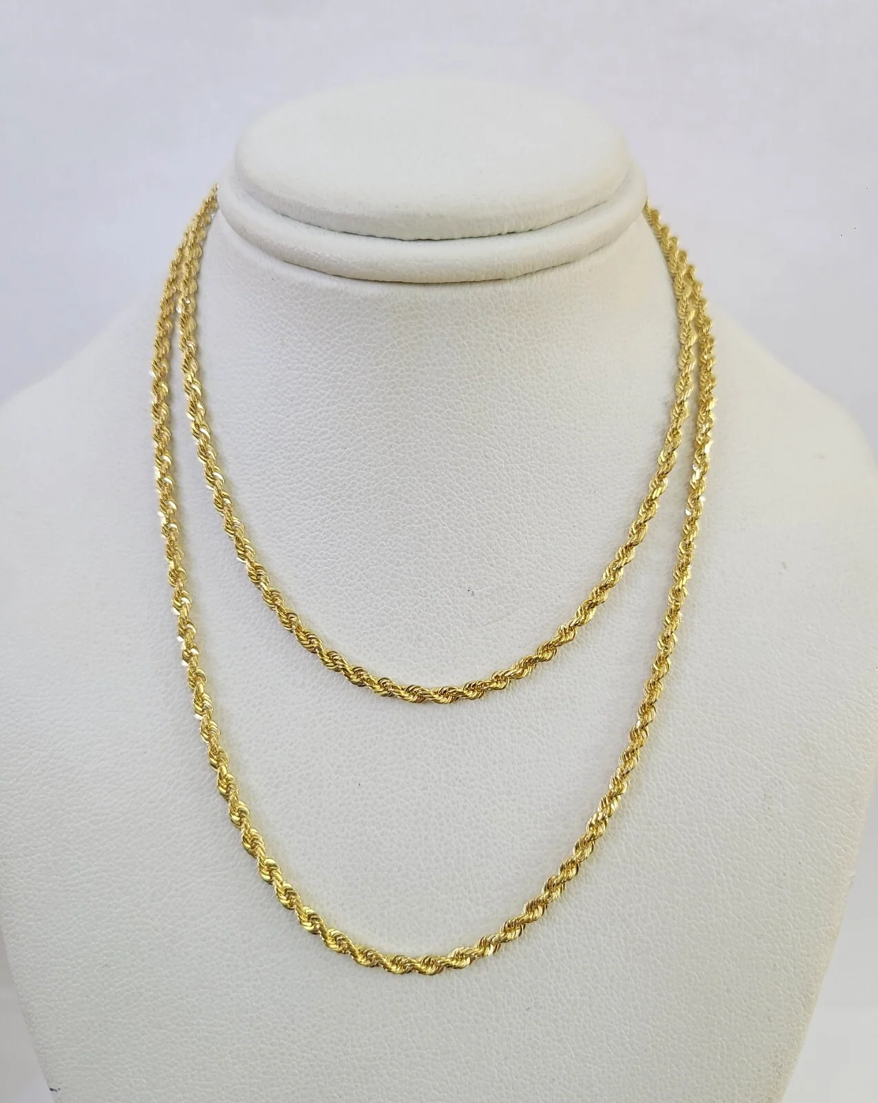 Real 18k Rope Chain Necklace 22 Inches 2mm Yellow Gold Men Women 18KT SOLID - Image 6
