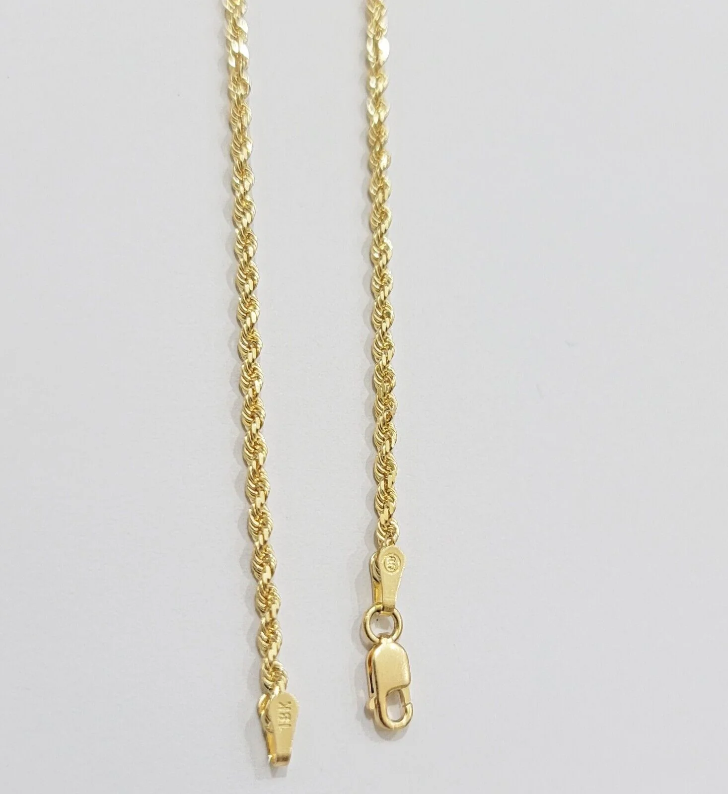 Real 18k Yellow Gold Rope Chain ladies Necklace 2mm 16 Inch Choker Solid 18kt - Image 6