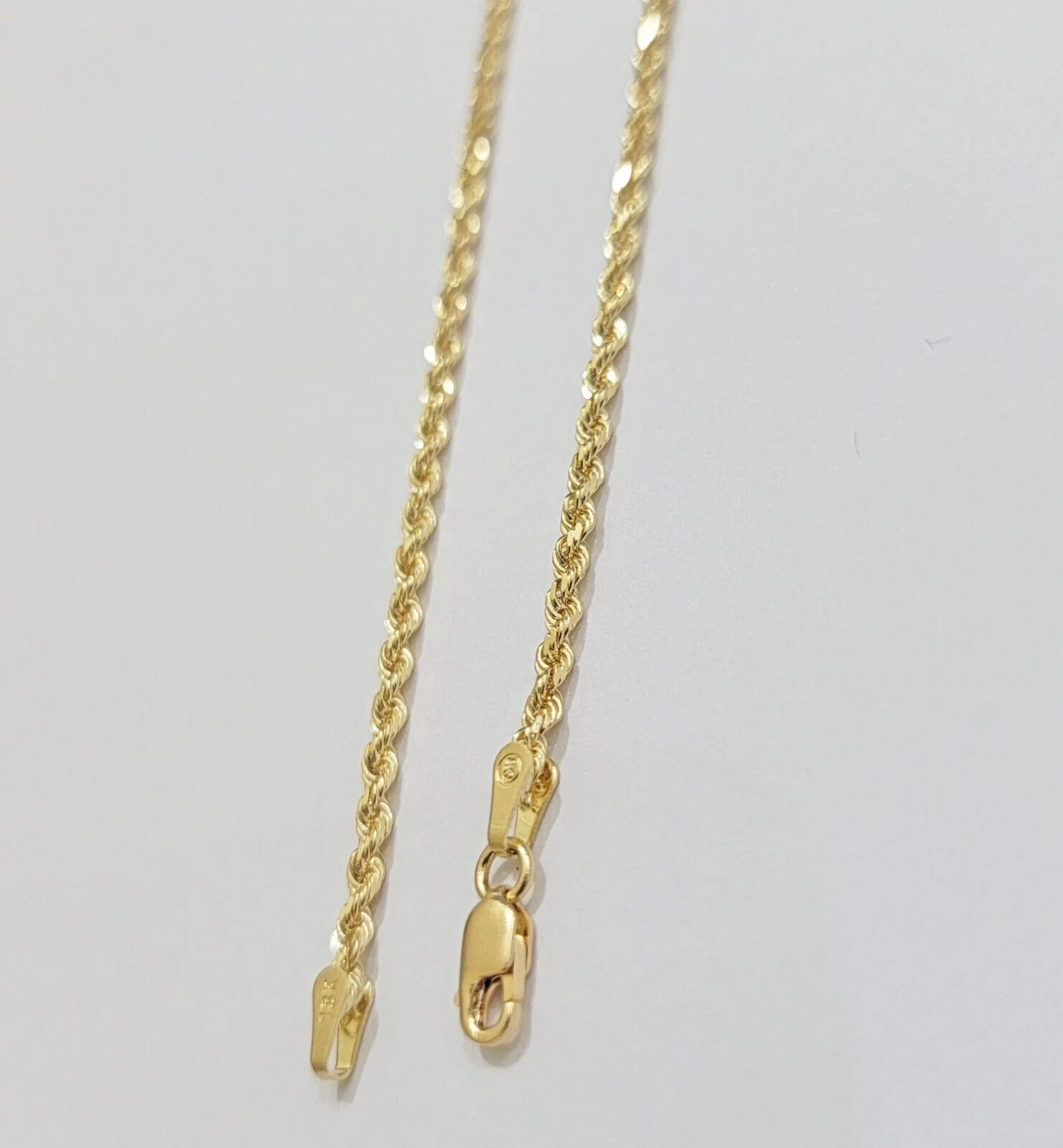 Real 18k Yellow Gold Rope Chain Necklace 22 Inch 2mm Solid 18 KT Men Women, SALE - Image 7
