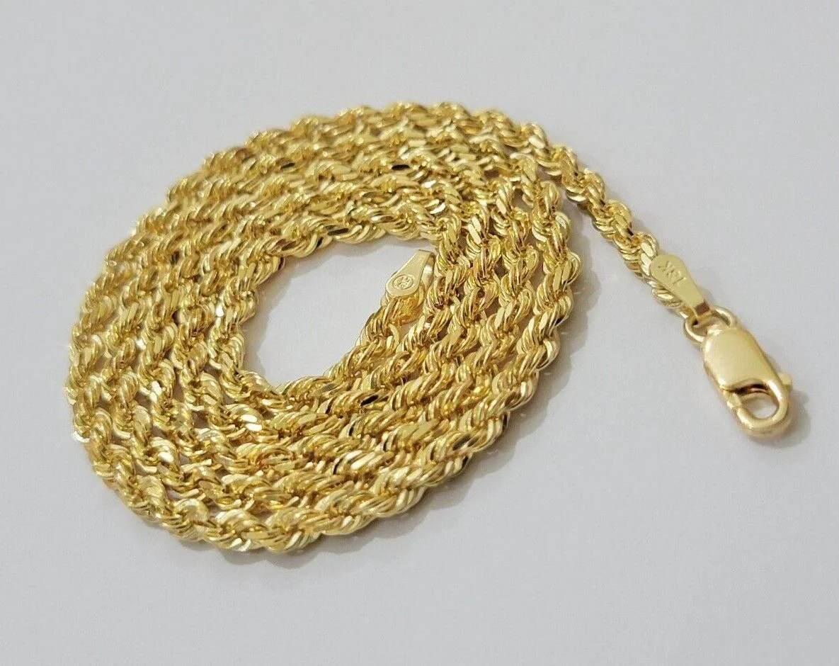 Real 18k Yellow Gold Rope Chain Necklace 3mm 24 Inches Men Women SOLID HEAVY NEW - Image 8