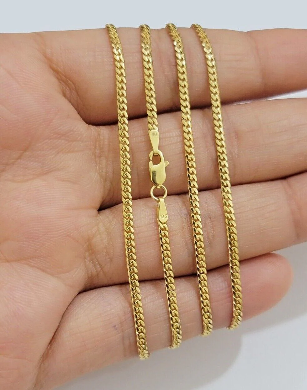 Real 18kt Yellow Gold Miami Cuban Chain Necklace 3mm 20'' Inches Men Women SOLID - Image 11