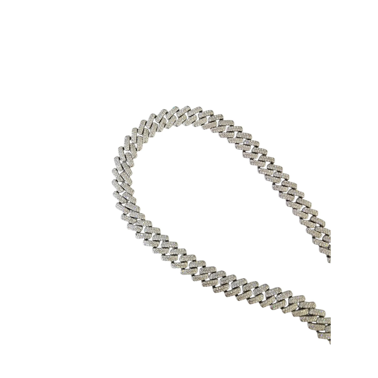 Real 925 Silver Moissanite Necklace Cuban Link Chain 22 Inch 8mm Women Men - Image 3