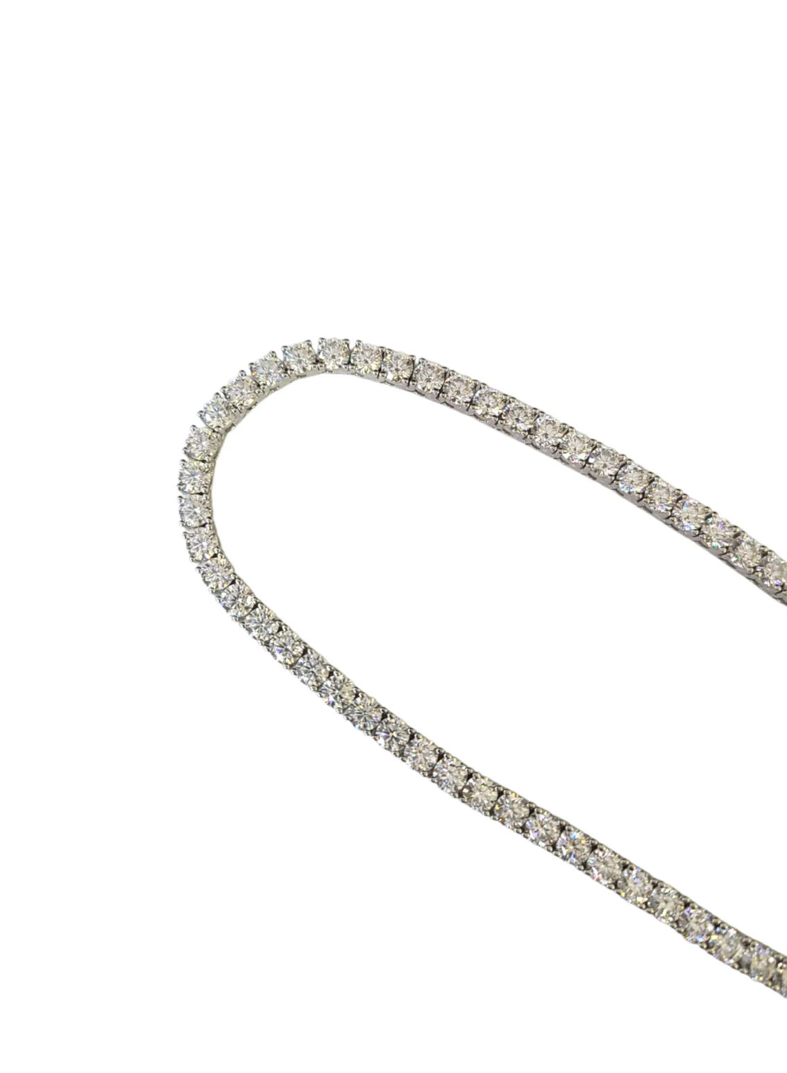 Real 925 Silver Moissanite Tennis Necklace Chain 22 Inch 4mm Women Men - Image 8