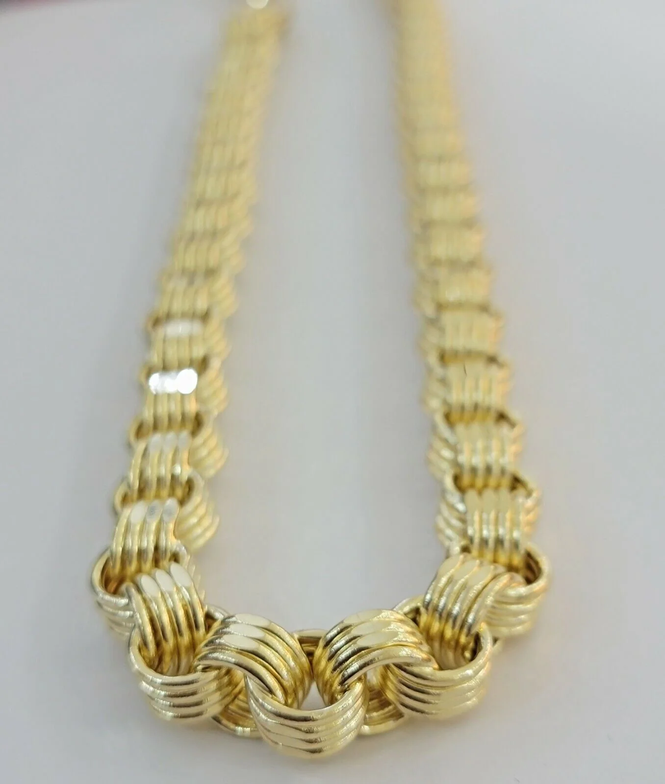 Real Box Byzantine chain necklace 7mm 10K Yellow Gold 26 Inches Men's 10KT - Image 5