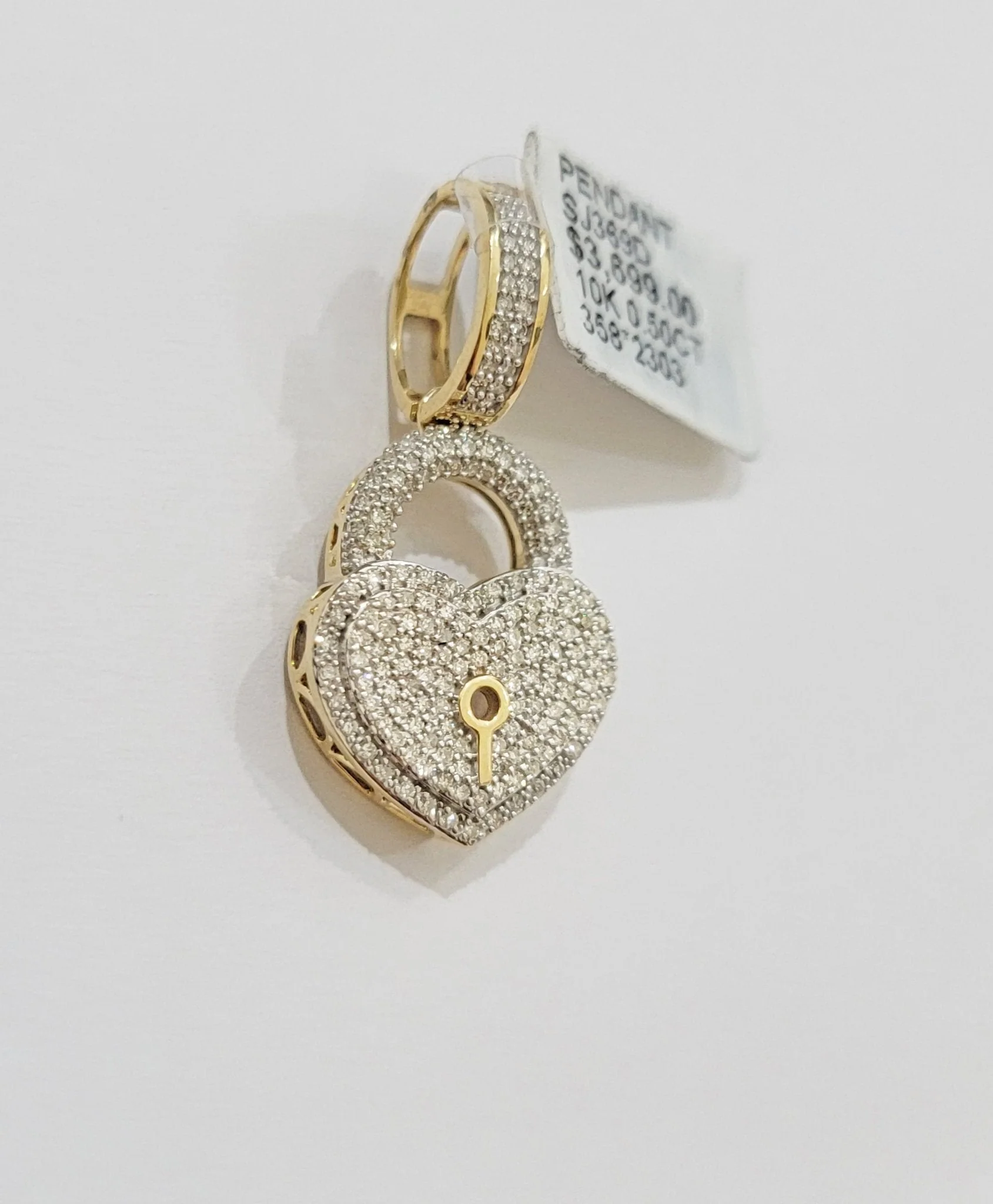 Real Diamond Heart Key charm pendant Real 10k gold 1/2 Natural Diamonds For Men Women - Image 4