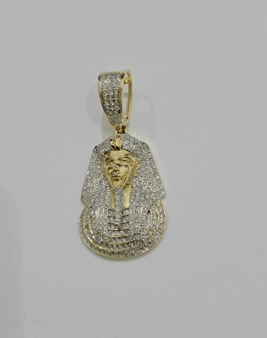 Real Diamond Pharoah Charm Pendant 10k Yellow Gold 0.85 CT Natura Chain Necklace - Image 6