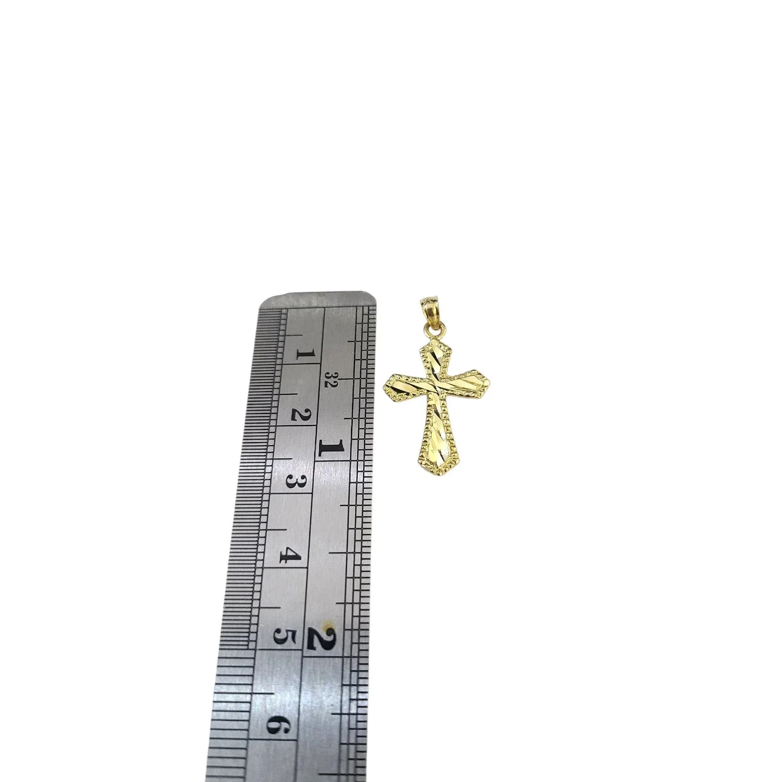 Real Gold 10k Chain Pendant SET Cross Charm Miami Cuban Link Necklace 2.5mm - Image 7