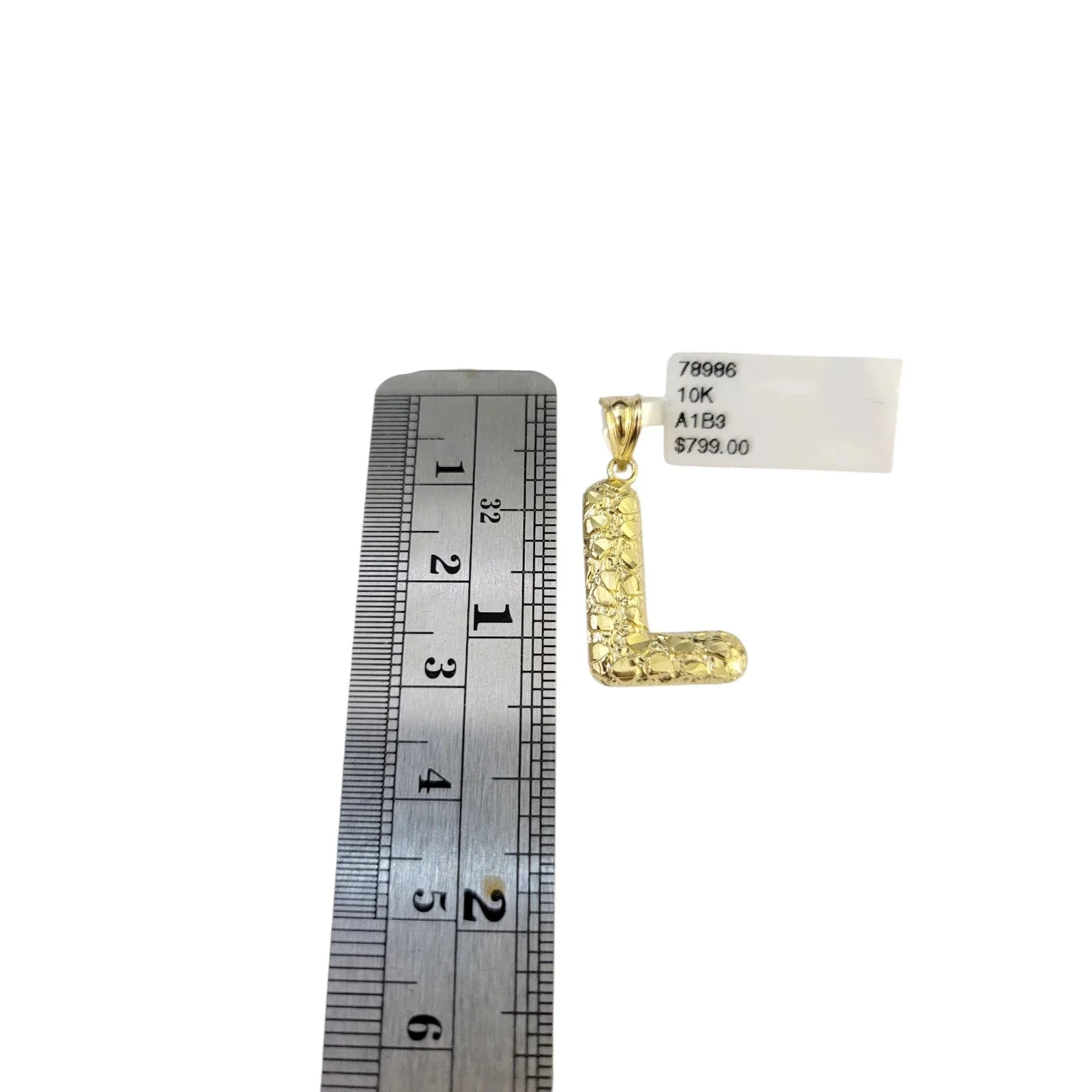 Real Gold 10k Chain Pendant SET L Initial Charm Miami Cuban Link Necklace 2.5mm - Image 3