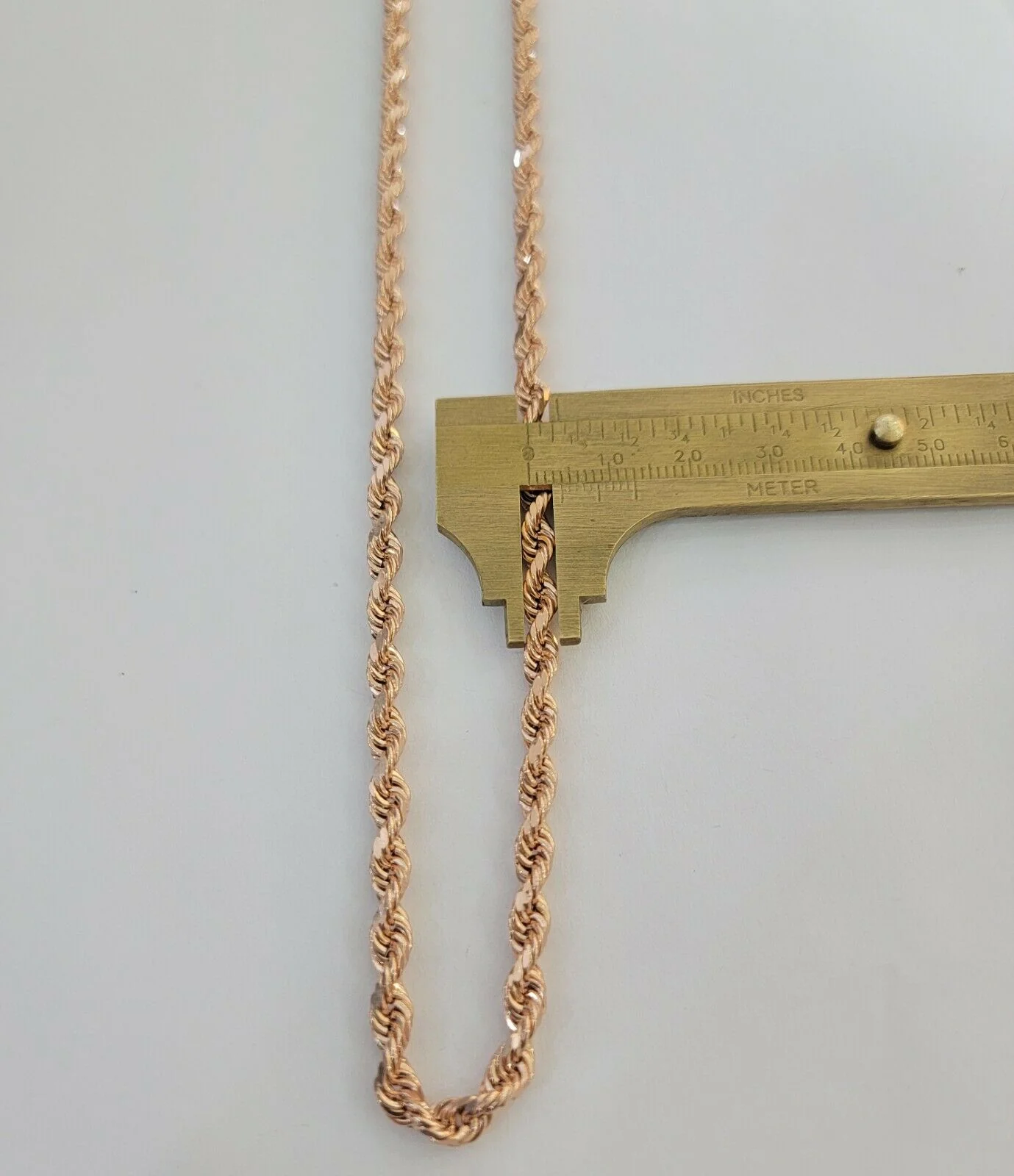 Real Gold 10k Rose Gold Rope Necklace Men Chain 4mm 20"-26" Inch 10kt Men Women - Image 5