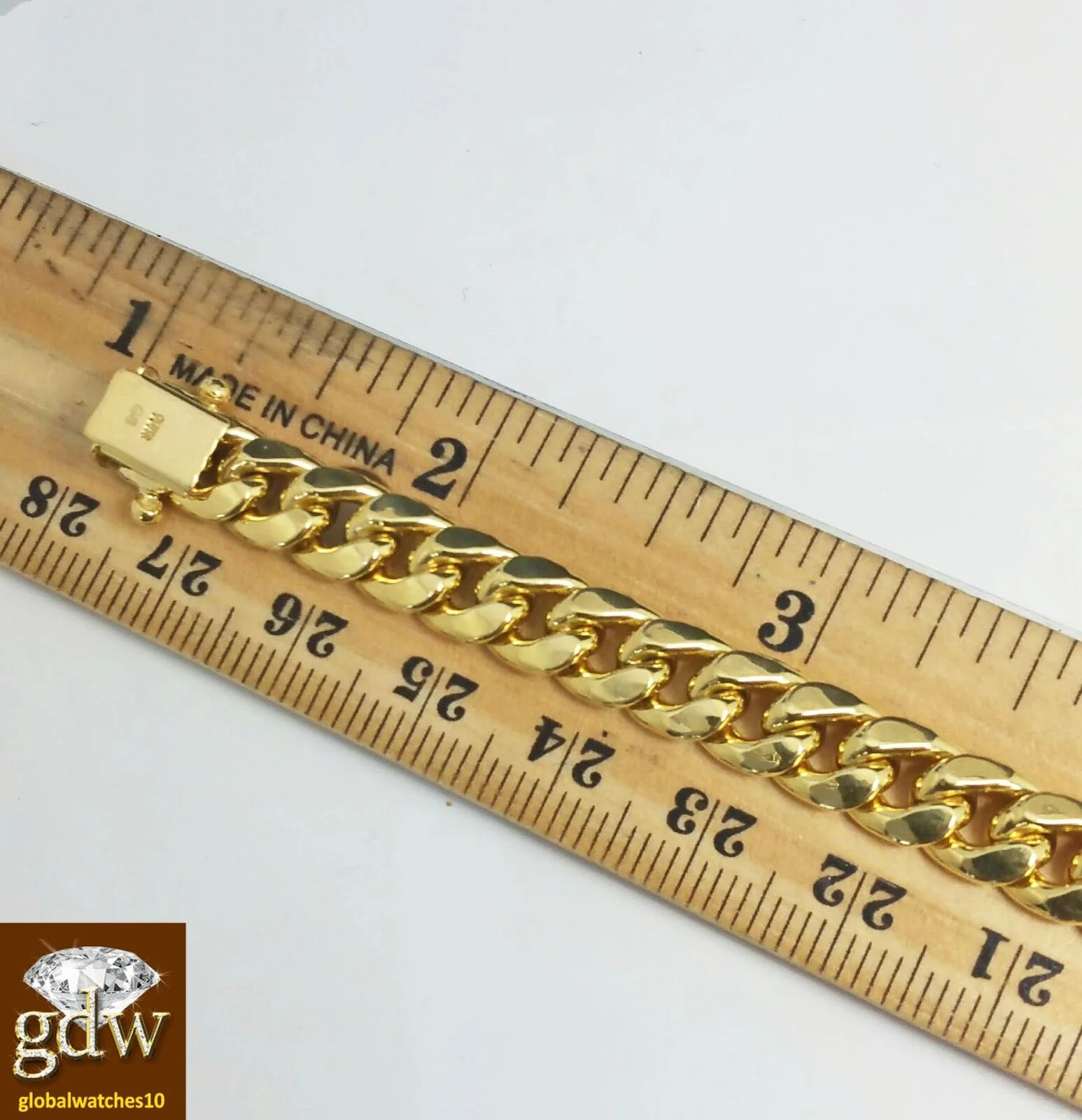 Real Gold Bracelet Men 10k Gold 8 inch Miami Cuban Link Box Lock 10kt 7mm - Image 3